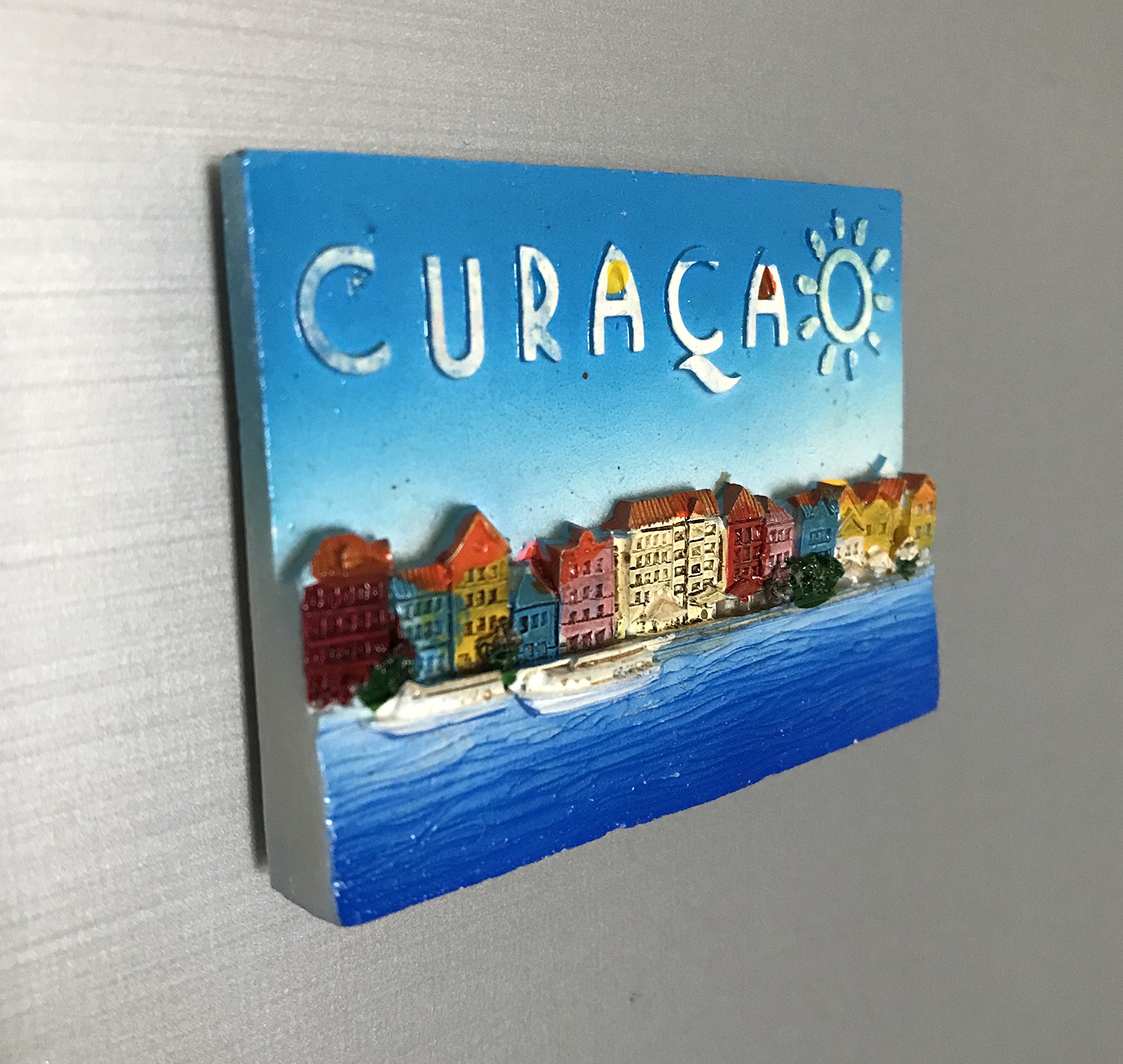 Magnete Frigorifero 3D Curacao - Souvenir Di Viaggio In Resina 8x6 Cm, Fatto A Mano - 3