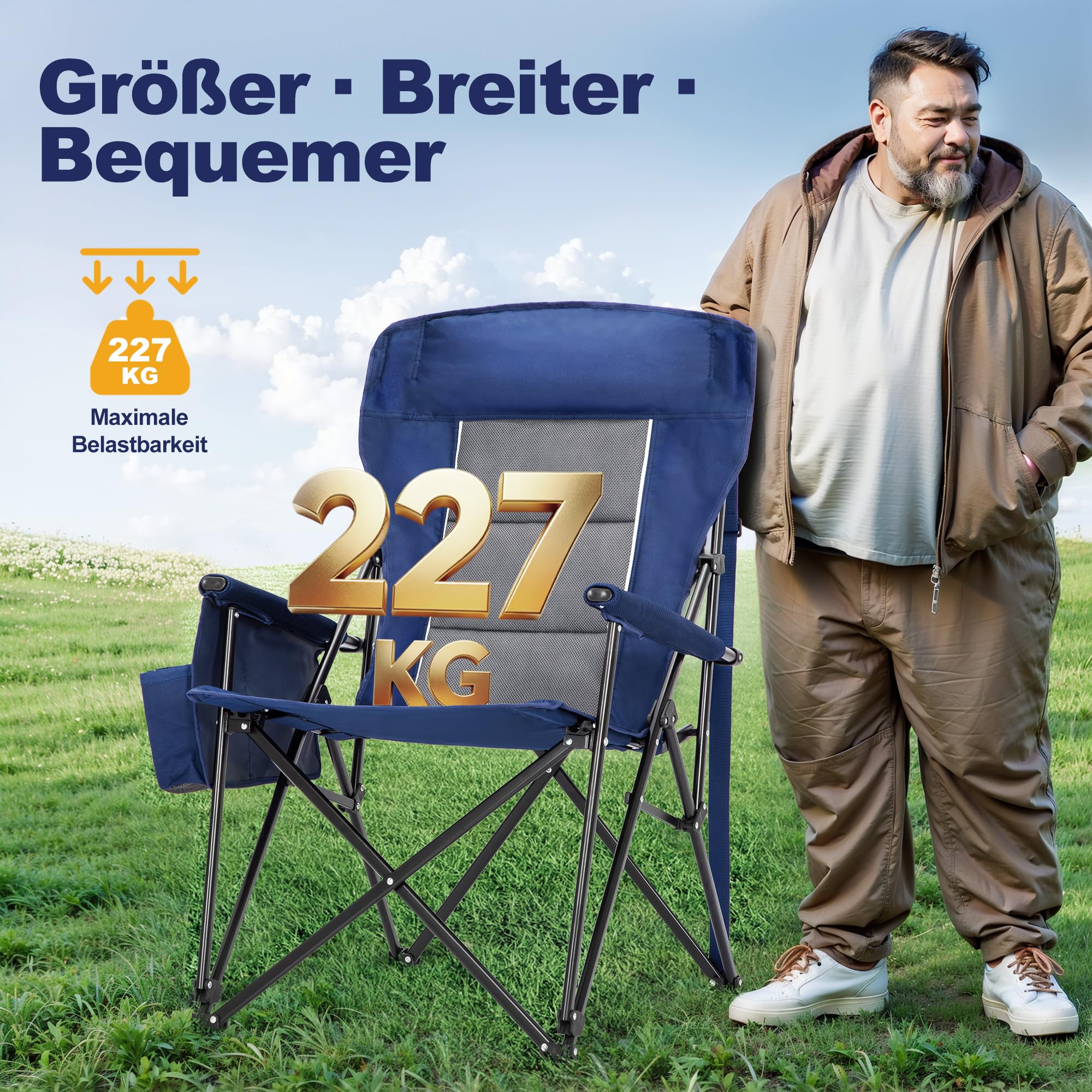 campingstuhl werbung LET'S CAMP Luxus Faltbar Campingstühle bis 230 kg Blau TRIATHLON ALL Marmot Basic Work Handschuhe Motiv:Schwarz Snorlax Relaxo