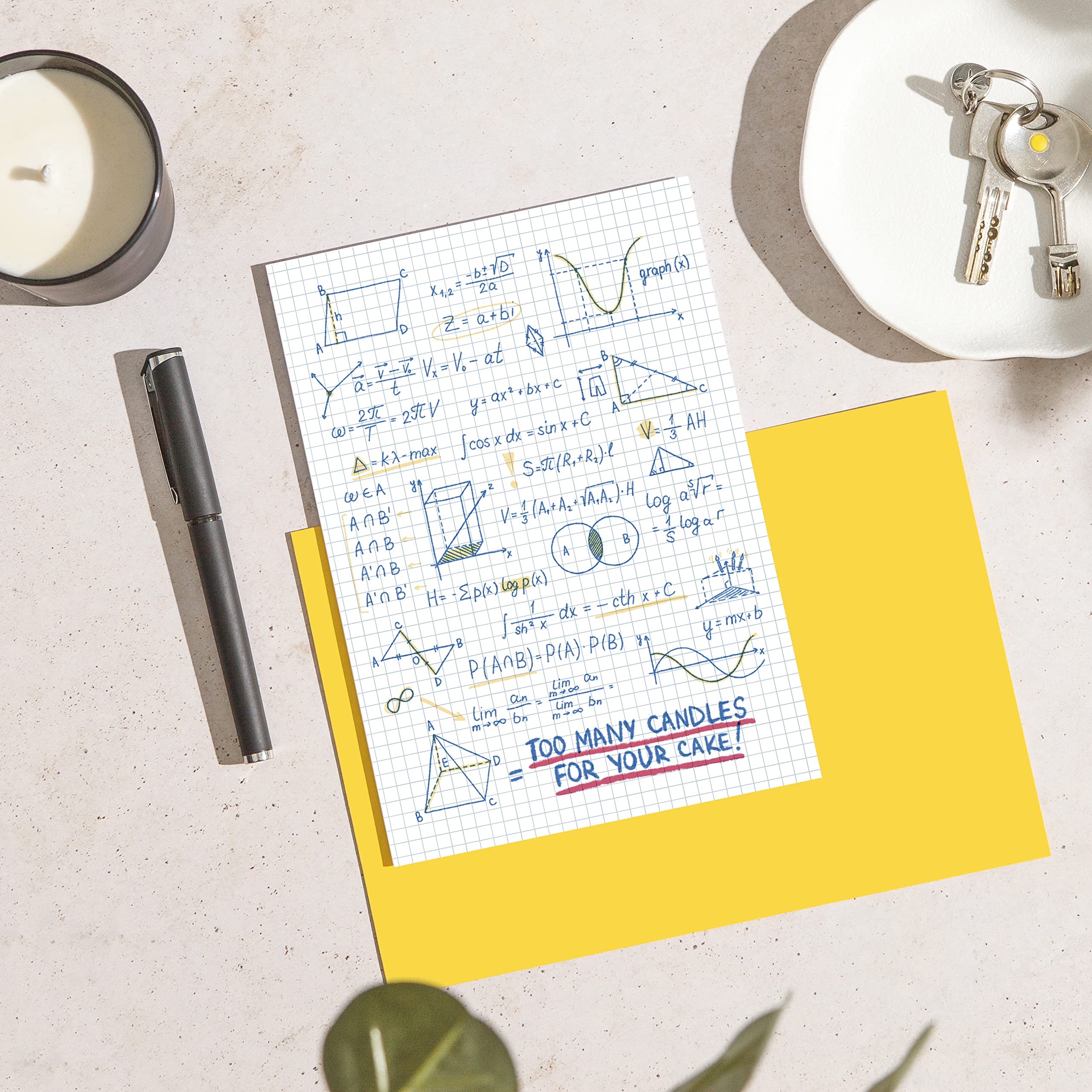 Huxters Divertente biglietto di auguri per uomini e donne, formato A5 con formule matematiche – divertente biglietto di auguri per lui – con busta riciclabile – ideale per il migliore amico