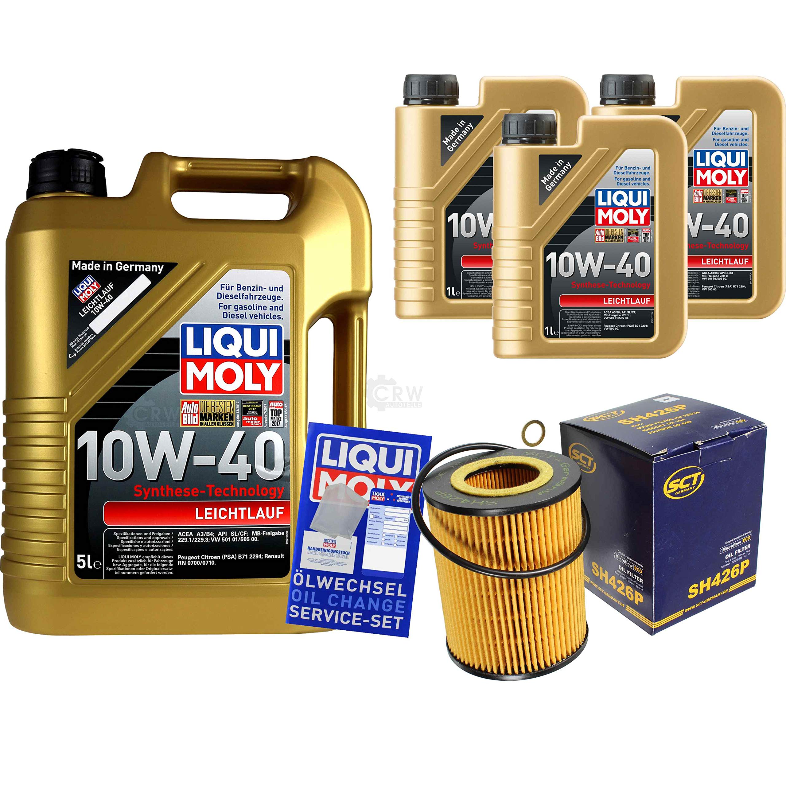 Juego de filtros de inspección 8 litros de aceite de motor de marcha suave 10W-40 SCT Germany