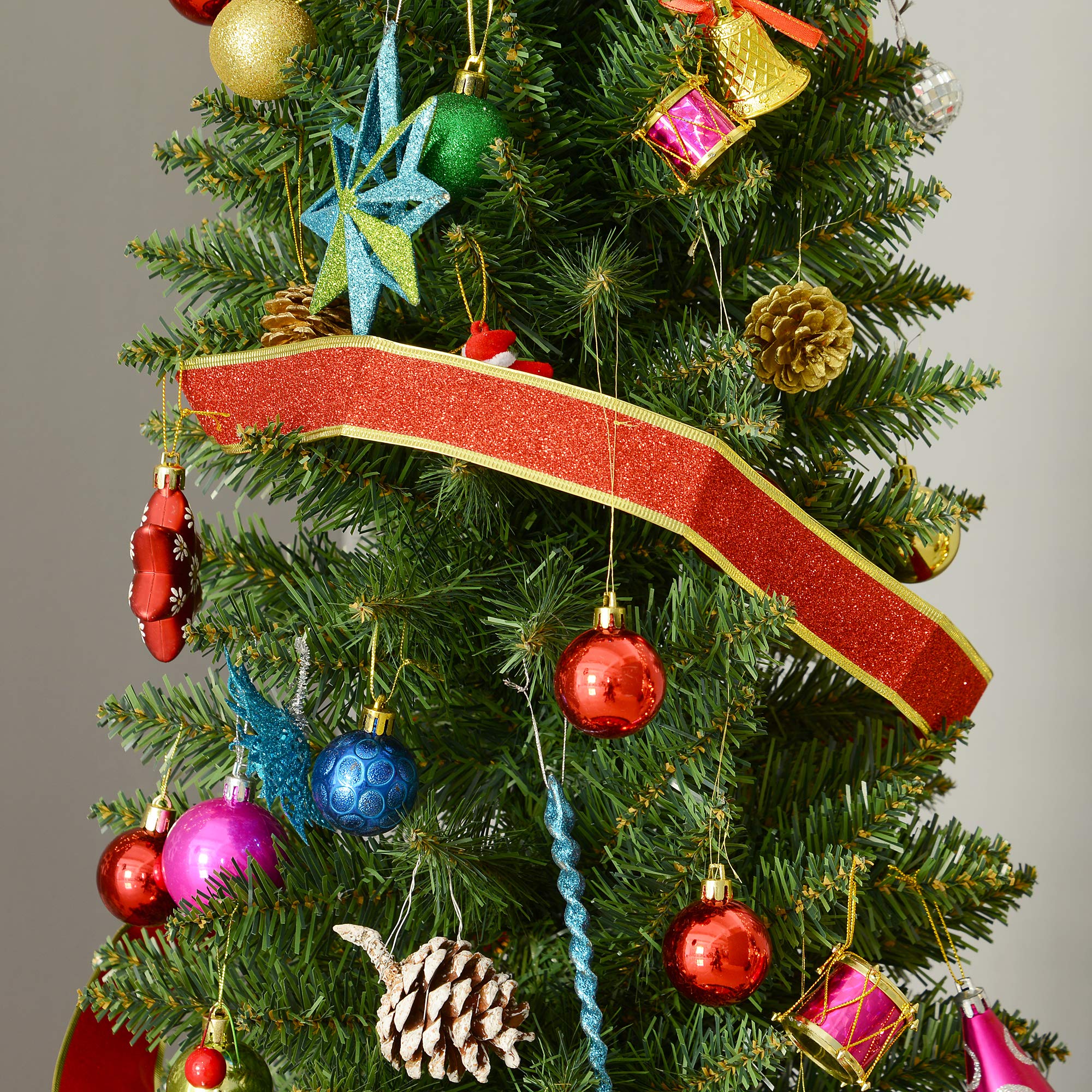 HOMCOM Künstlicher Weihnachtsbaum 210 cm mit 499 Spitzen für Drinnen Grün