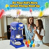 Vista 5 de Great Northern Popcorn Company Premium Quality Ice Cub Shaved Ice Machine Commercial Ice Shaver, Blue, 1/3 hp, 6057 Ice Cub Shaver