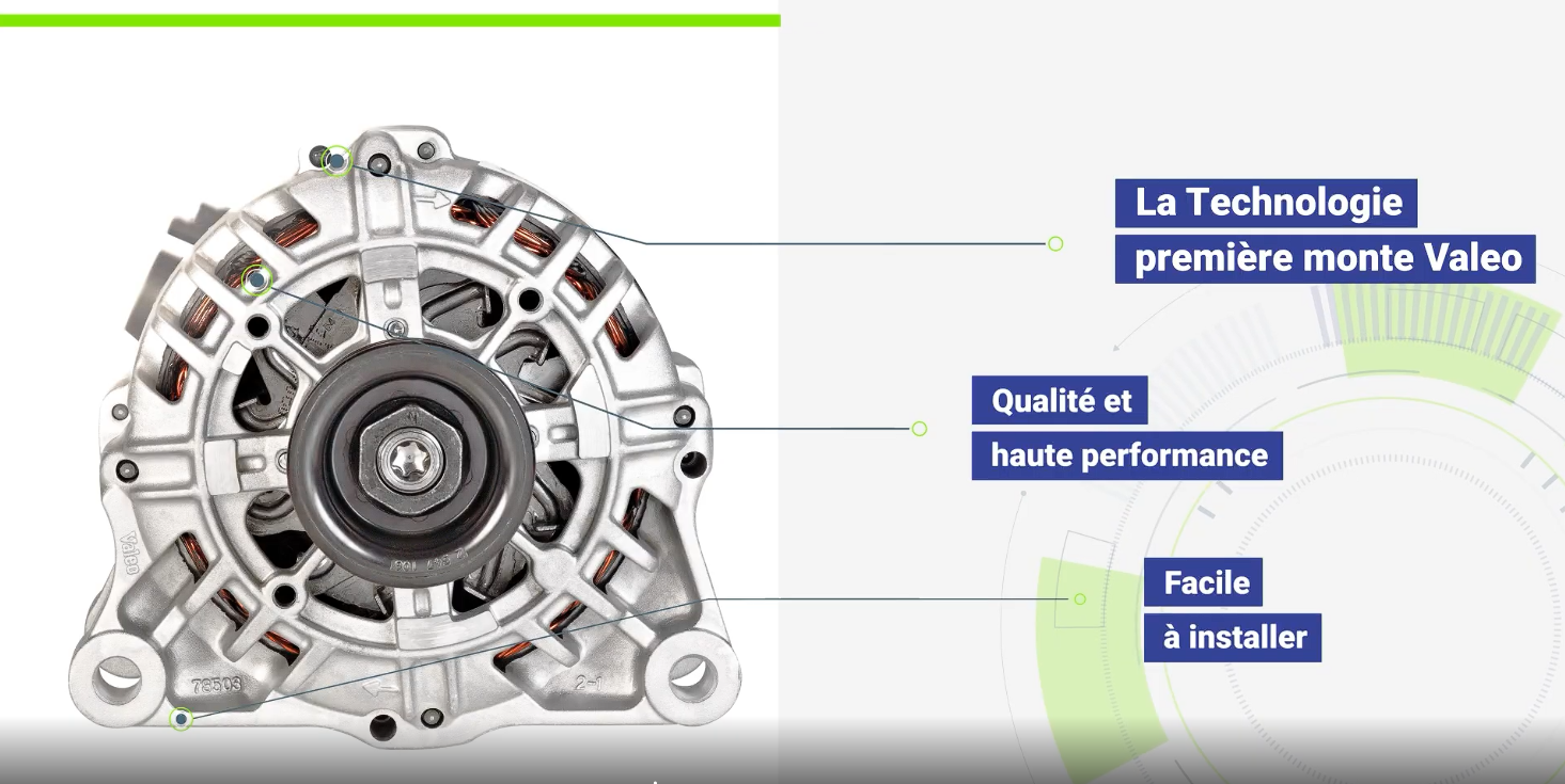 VALEO 439845 Alternateur 180A – Compatible Citroën C4 / Peugeot 3008 / 308 / 5008 1.6 HDi (14V, 6 Rainures, Sens Horaire)