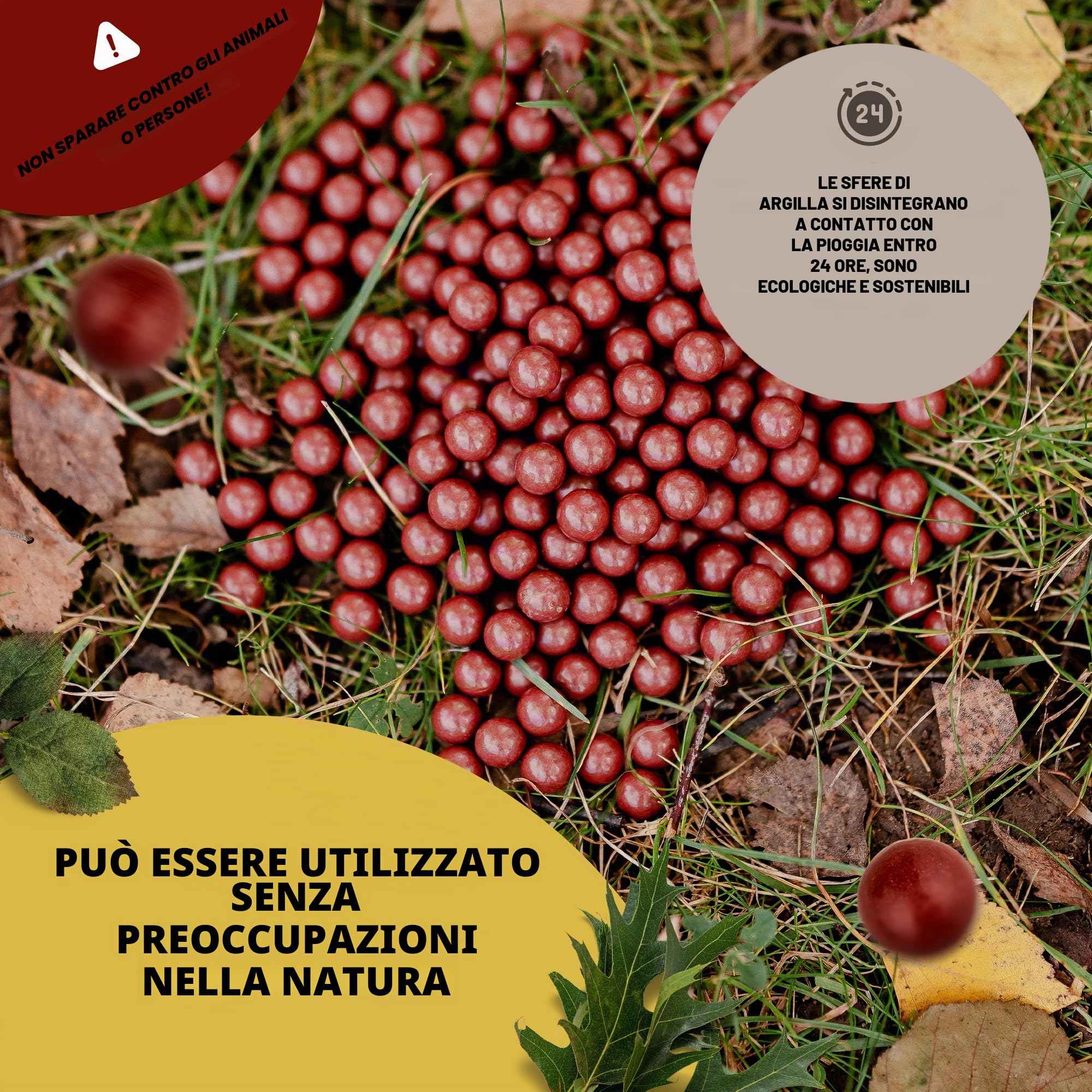 Set di attrezzature sportive in acciaio inox e palissandro | 300 sfere di argilla biodegradabili | 2 bersagli | 3 nastri di ricambio | incl. custodia e istruzioni