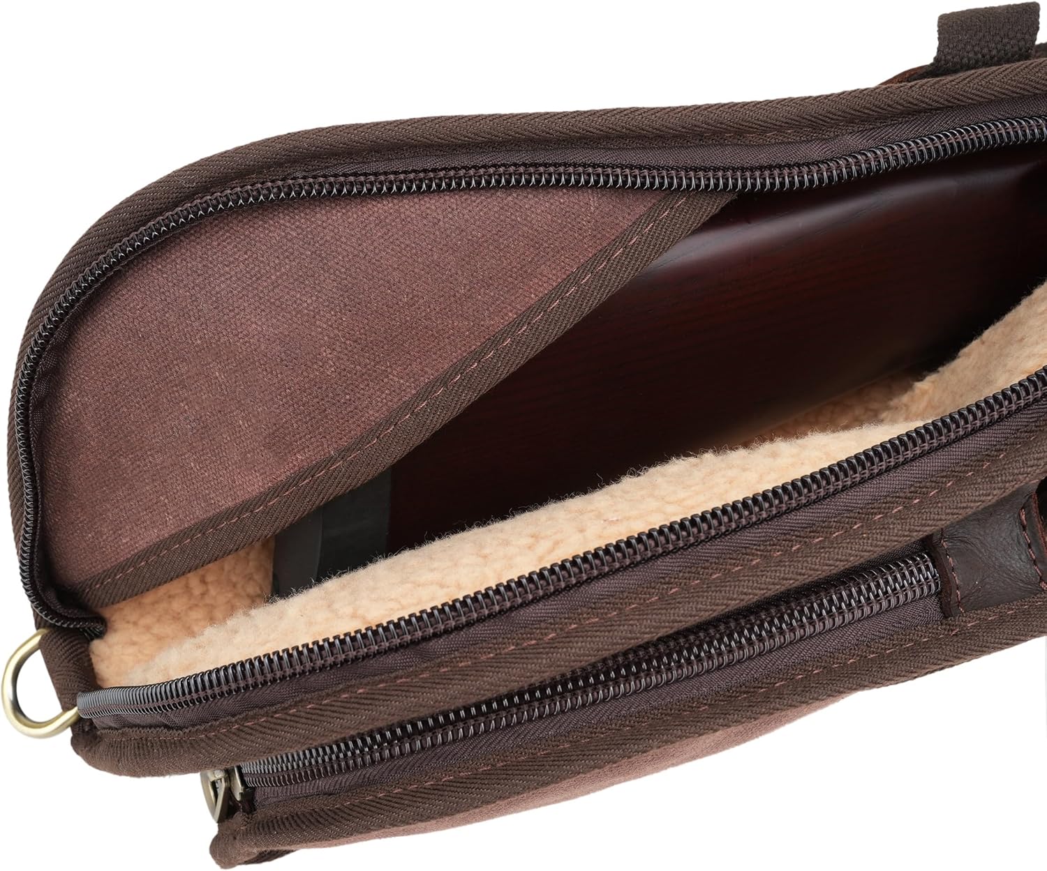 WAYNE'S DOG Canvas Leather Rifle Gun Case, Soft Padded Scoped Rifle Bag for Hunting Shooting Range