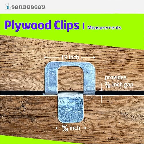 Miniatura 2 de Sandbaggy 1000 clips de madera contrachapada H para techos, revestimiento de borde de panel, acero de calibre 20, galvanizado por inmersión en