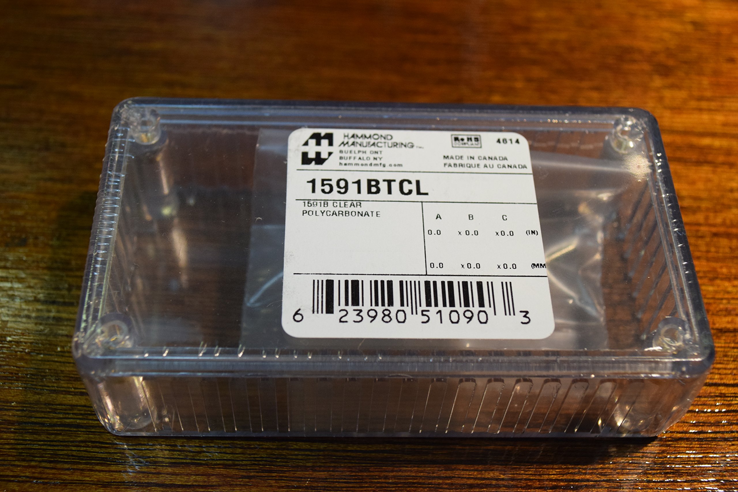 Hammond Manufacturing 1591BTCL 1591B CLEAR POLYCARBONATE