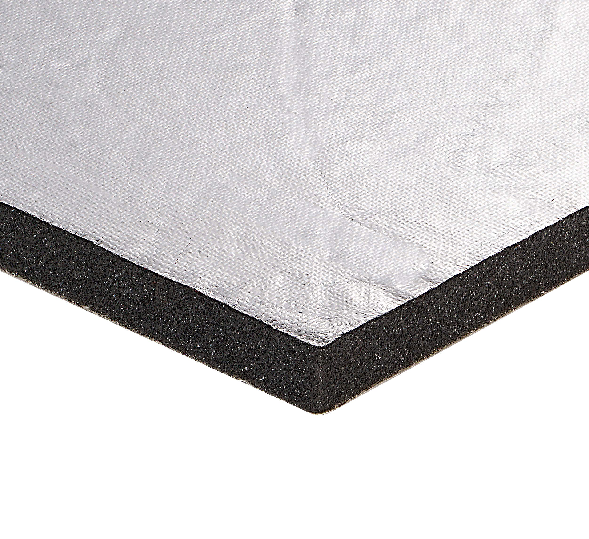 Photo 1 of Zijmat Car Hood Insulation Pad - Sound Deadener & Heat Shield - 32" x 55" Self-Adhesive Sound Deadening Foam with Aluminum Foil