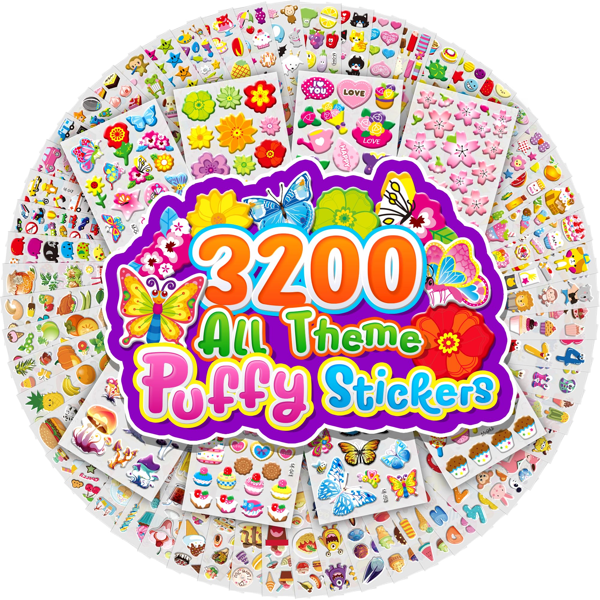 Sinceroduct 3200+ 3D Puffy Stickers for Toddlers Kids Teacher's Reward — Amazon image 14
