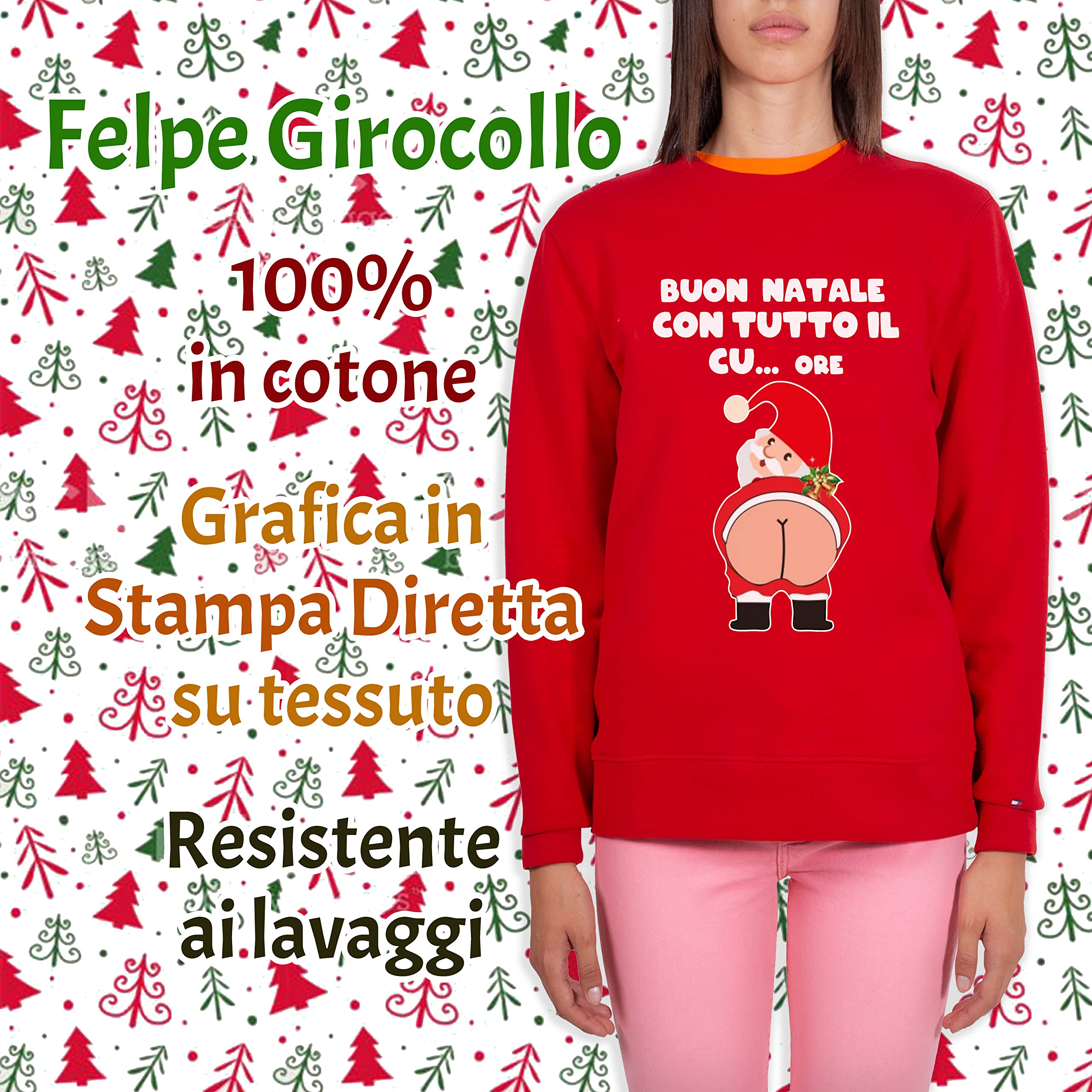 Coppia Felpe Girocollo Natale - Buon Natale - Felpe Girocollo - Natalizio - Christmas- Amore - Regalo Unisex - Felpa Natalizia