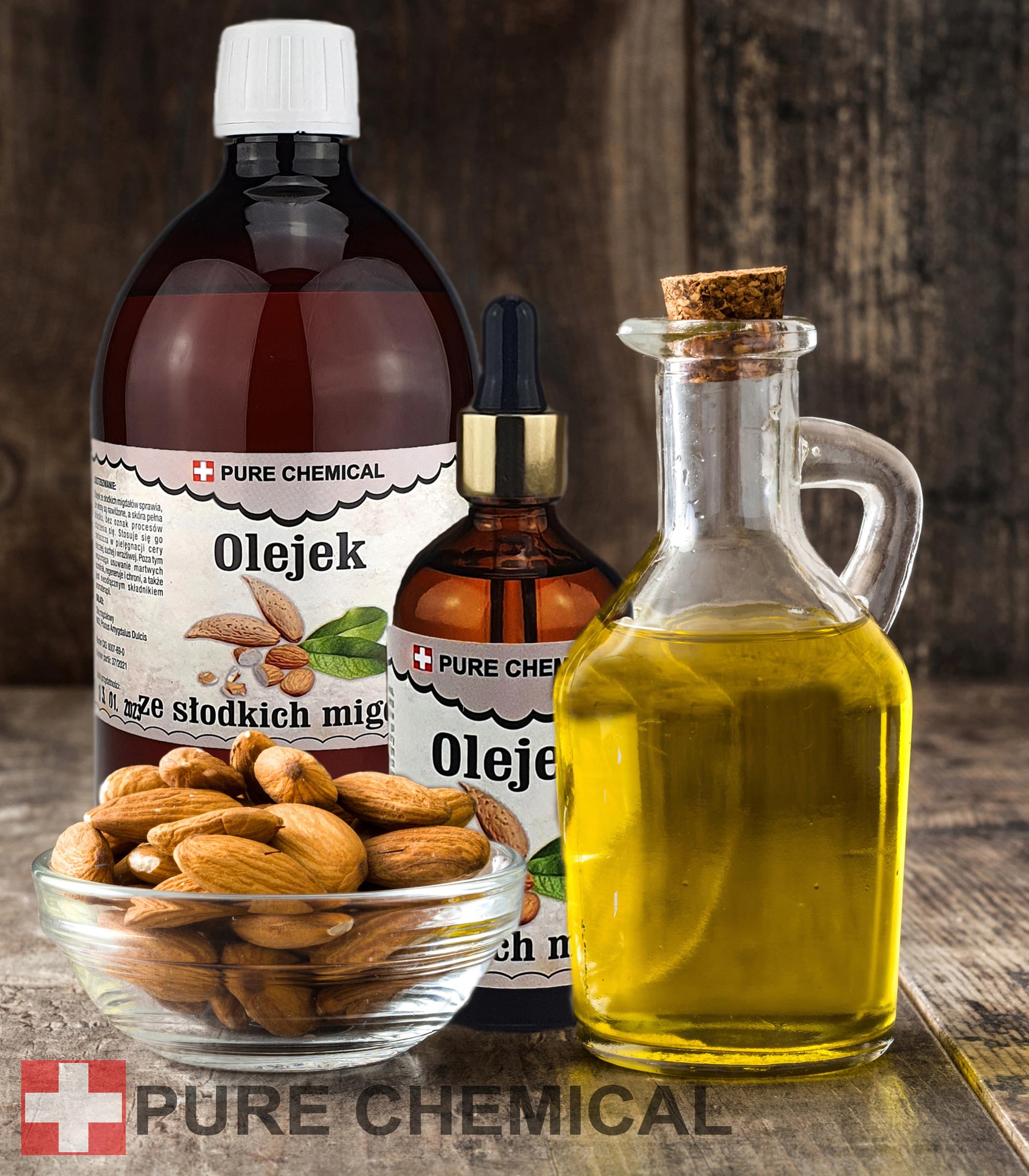 CHOSA Olio di Mandorle Dolci 5L - Olio Naturale per Viso Corpo Capelli, Idratante e Nutriente, Migliora Elasticità e Luminosità Pelle, Perfetto per Massaggi e Cura Quotidiana