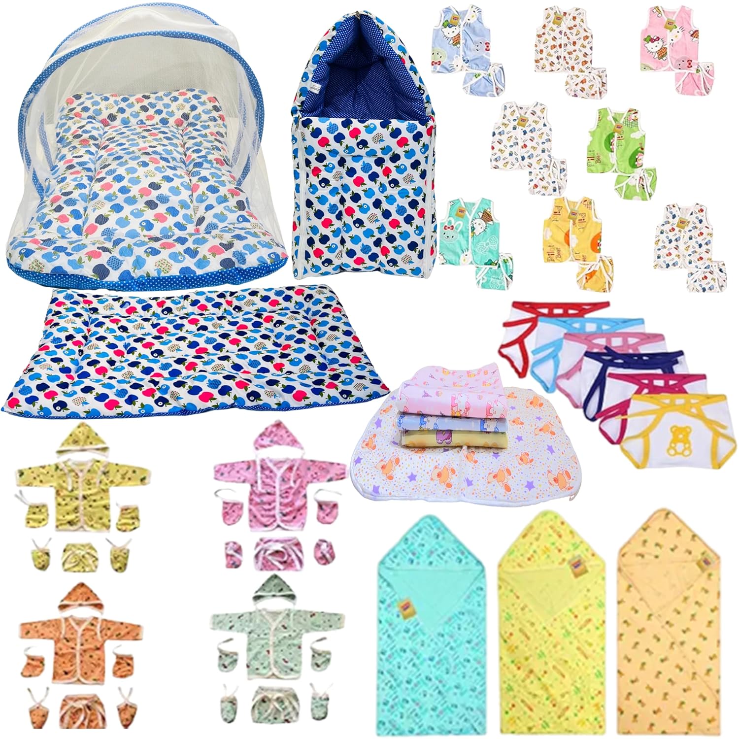 Infantbond 56 In 1 Baby Products All New Born Combo|Gift Set|Essentials|Hospital Kit|Clothes|Maternity Essentials|Infant Essentials|Complete Daily Items Combo(0-6 Months) (Apple) (Blue For Baby Boy) Infantbond 56 In 1 Baby Products All New Born Combo|Gift Set|Essentials|Hospital Kit|Clothes|Maternity Essentials|Infant Essentials|Complete Daily Items Combo(0-6 Months) (Apple) (Blue For Baby Boy)