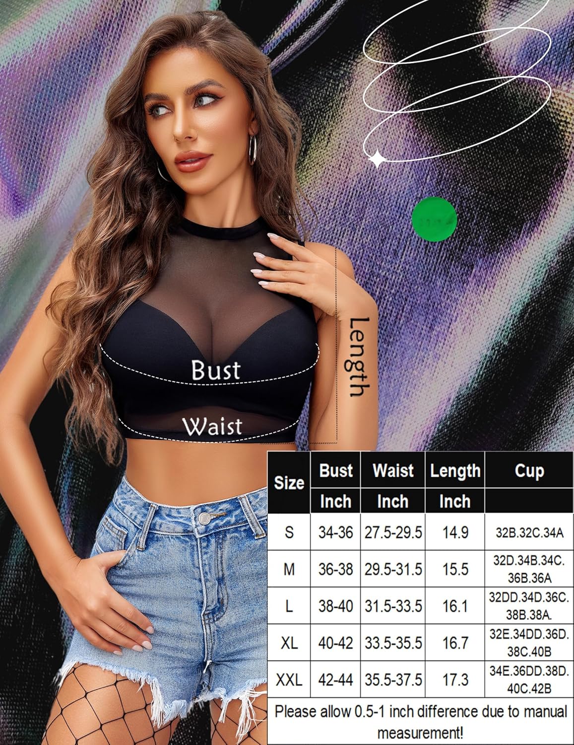 Avidlove Women Camisole Tops Sexy Mesh Tank Top See Through Undershirts Sheer Clubwear - Image 6