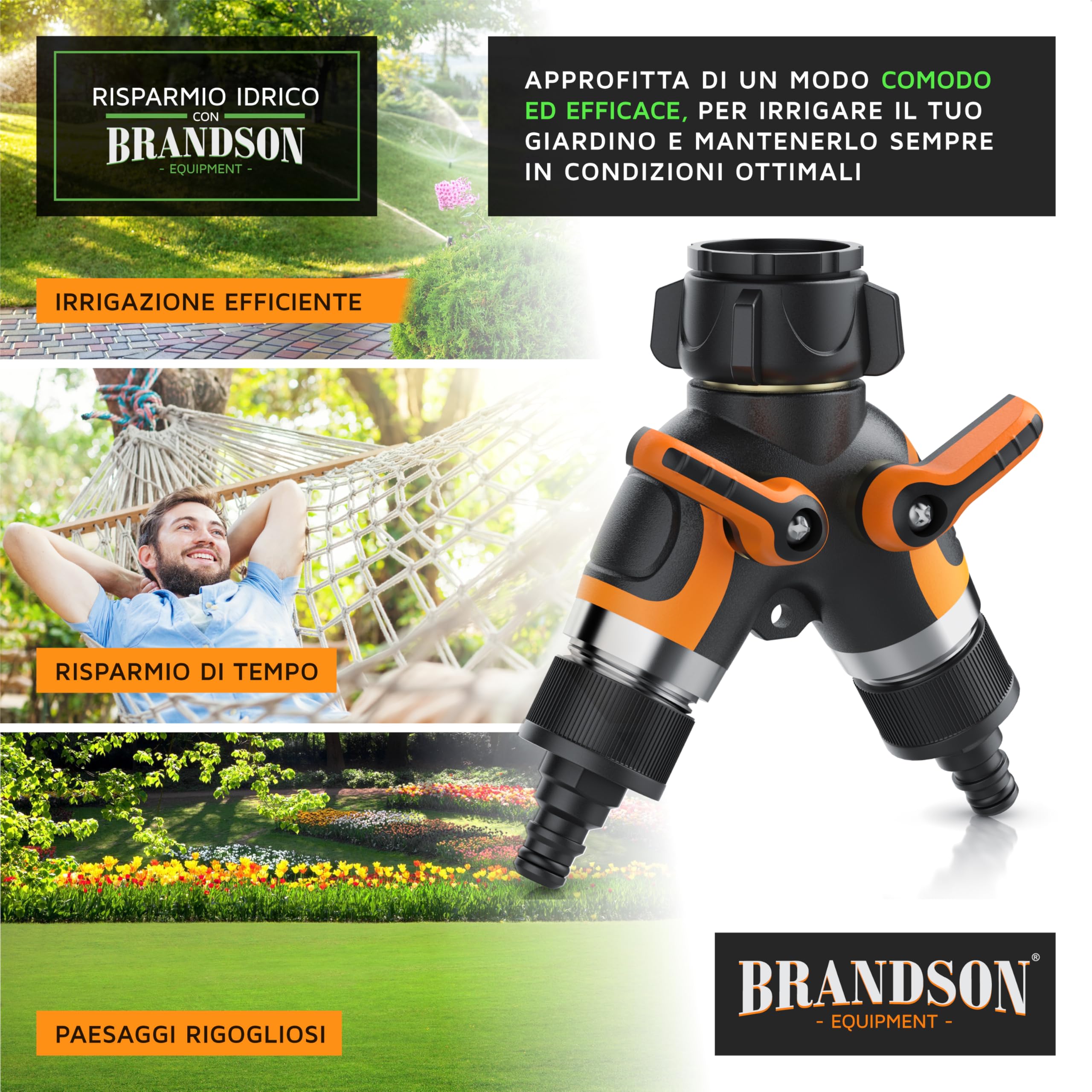 Tubo Acqua Giardino Distributore A 2 Vie, Splitter Tubo Da - Foto 9