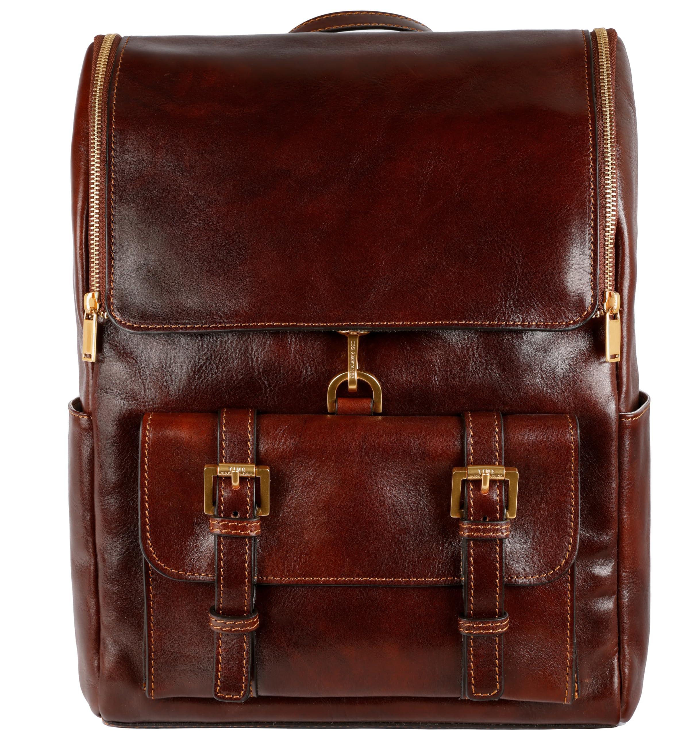 Time Resistance Leather Backpack - Laptop Travel Bag Rucksack up to 15” - Bag for Men and Women (Brown)