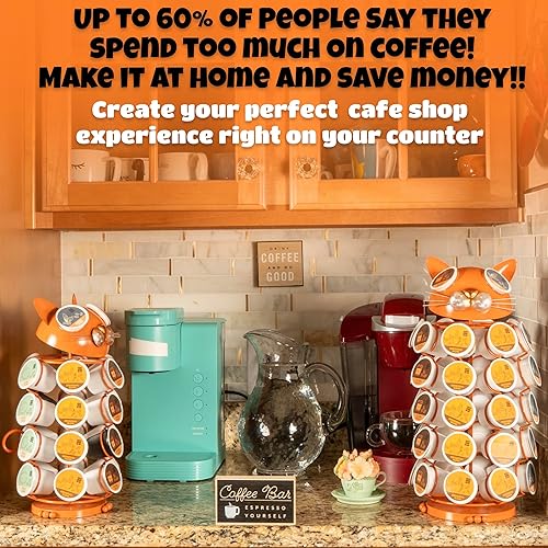 Miniatura 2 de Made Easy Kit Soporte para cápsulas de café con carrusel, compatible con K-Pods K-Cups Keurig, organizador de almacenamiento de encimera, decoración