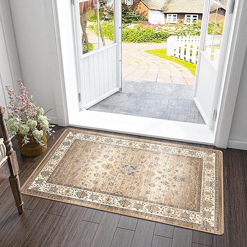 Miniatura 7 de Alfombras de área de 2 x 3 para entrada, entrada, cocina, baño, lavable a máquina, cubierta suave para suelo, alfombra estética pequeña vintage