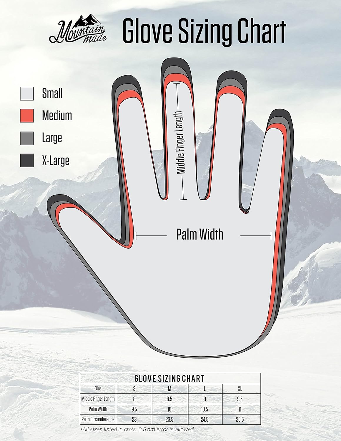 Mountain Made Waterproof Black Winter Gloves