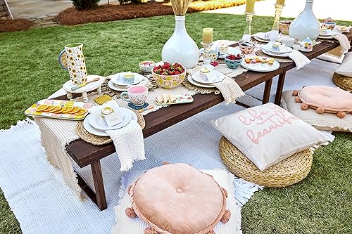 Miniatura 9 de Mud Pie Almohada redonda de terciopelo, 1 unidad (paquete de 1), azul