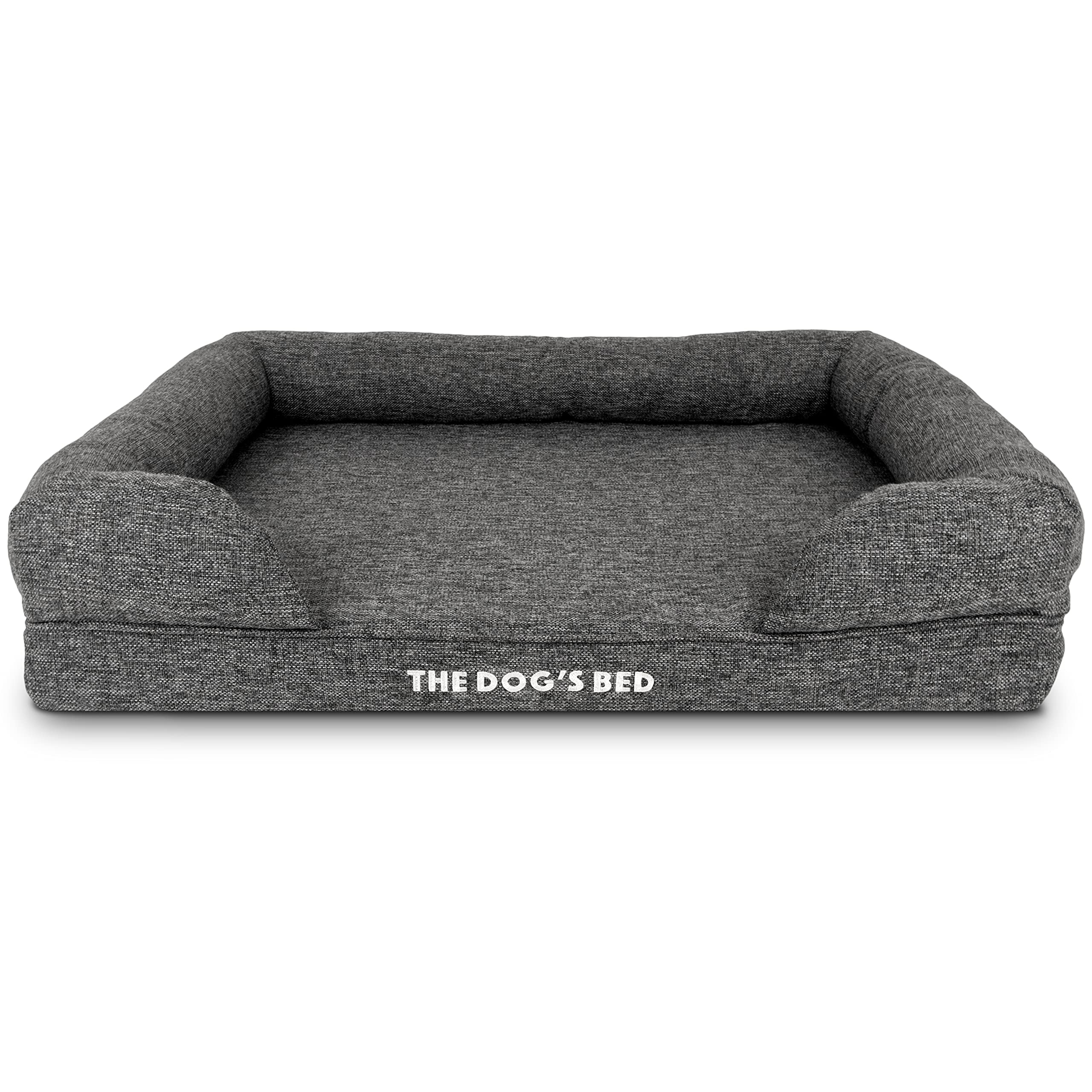 The Dog’s Bed Cover – Replacement Cover, Grey Linen, Medium