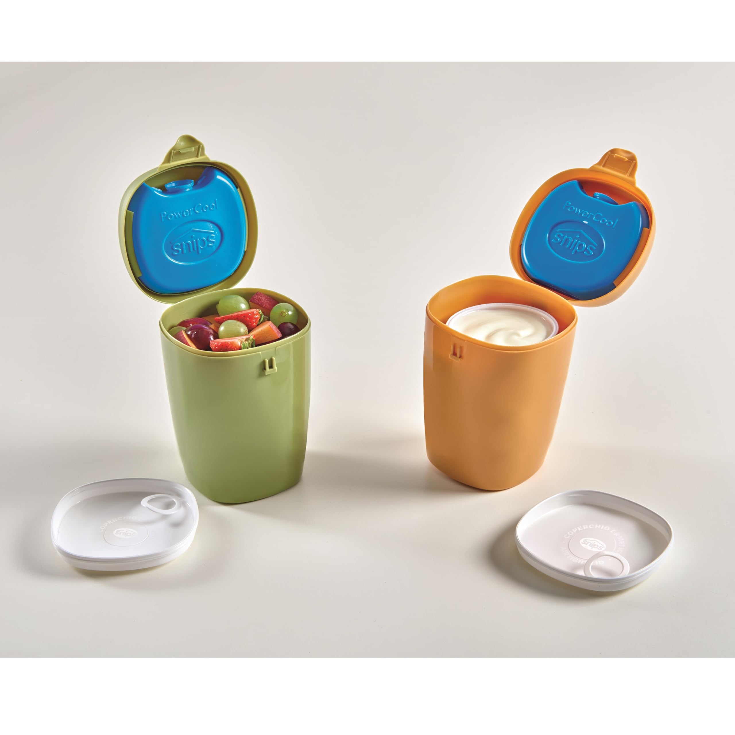 Snips Porta Yogurt Refrigerato 0,5 L, Contenitore per Yogurt Snack Frutta Dessert, Frigo Freezer Microonde, Lavabile in Lavastoviglie, Verde Made in Italy