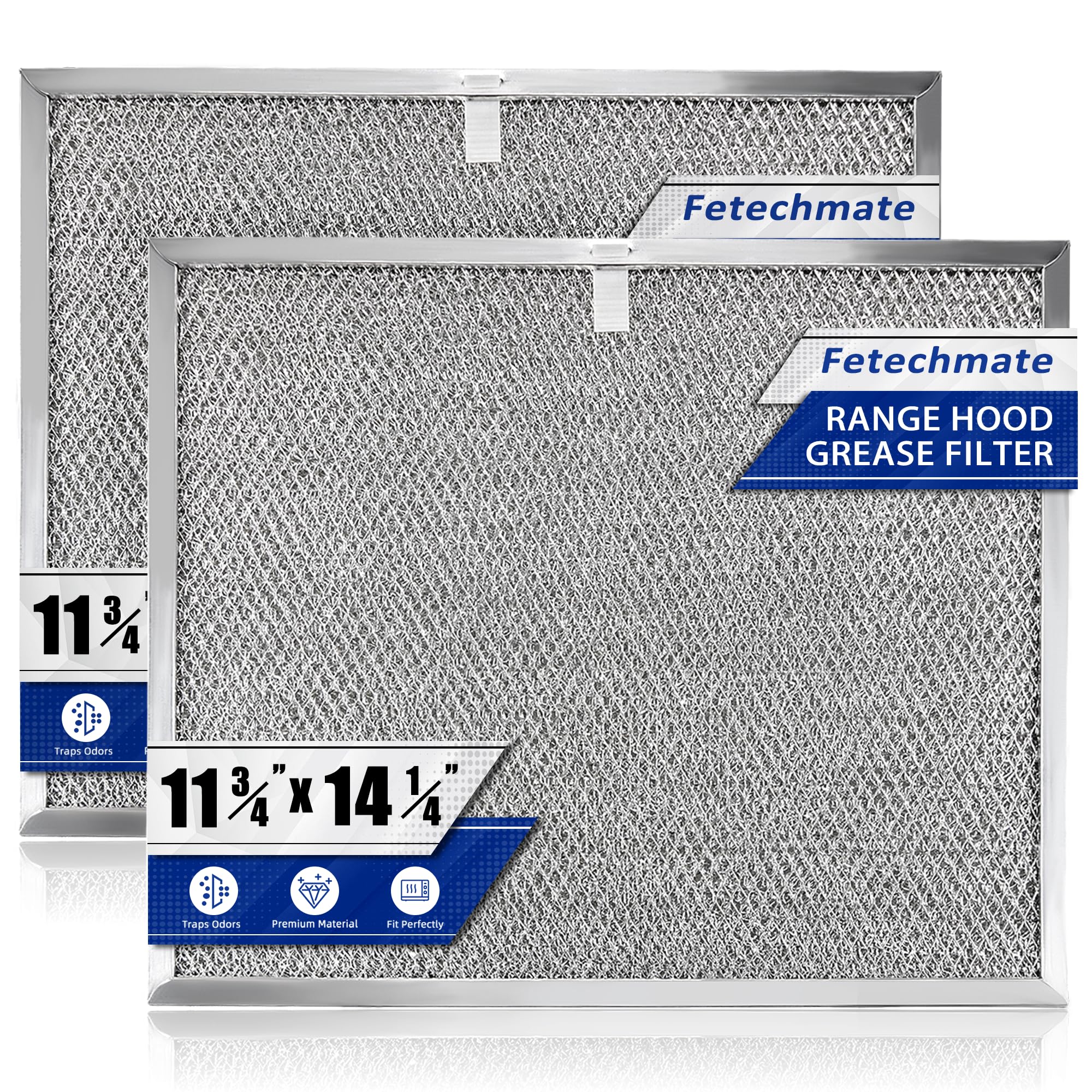 Allure Range Hood Grease Filter BPS1FA30 99010299 by Fetechmate 11-3/4" x 14-1/4" x 3/8" Aluminum Mesh Filter Fit for B-roan QS1 30" N-utone WS1 QS2 Range Hoods Replace S99010305 AP3378953-2 Pack