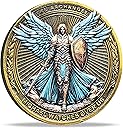 The Archangel Michael Watches Over Us Challenge Coin - Psalm 91:10-11 Inspirational Religious Collectible Coin with Clear Protective Case (Single Coin)