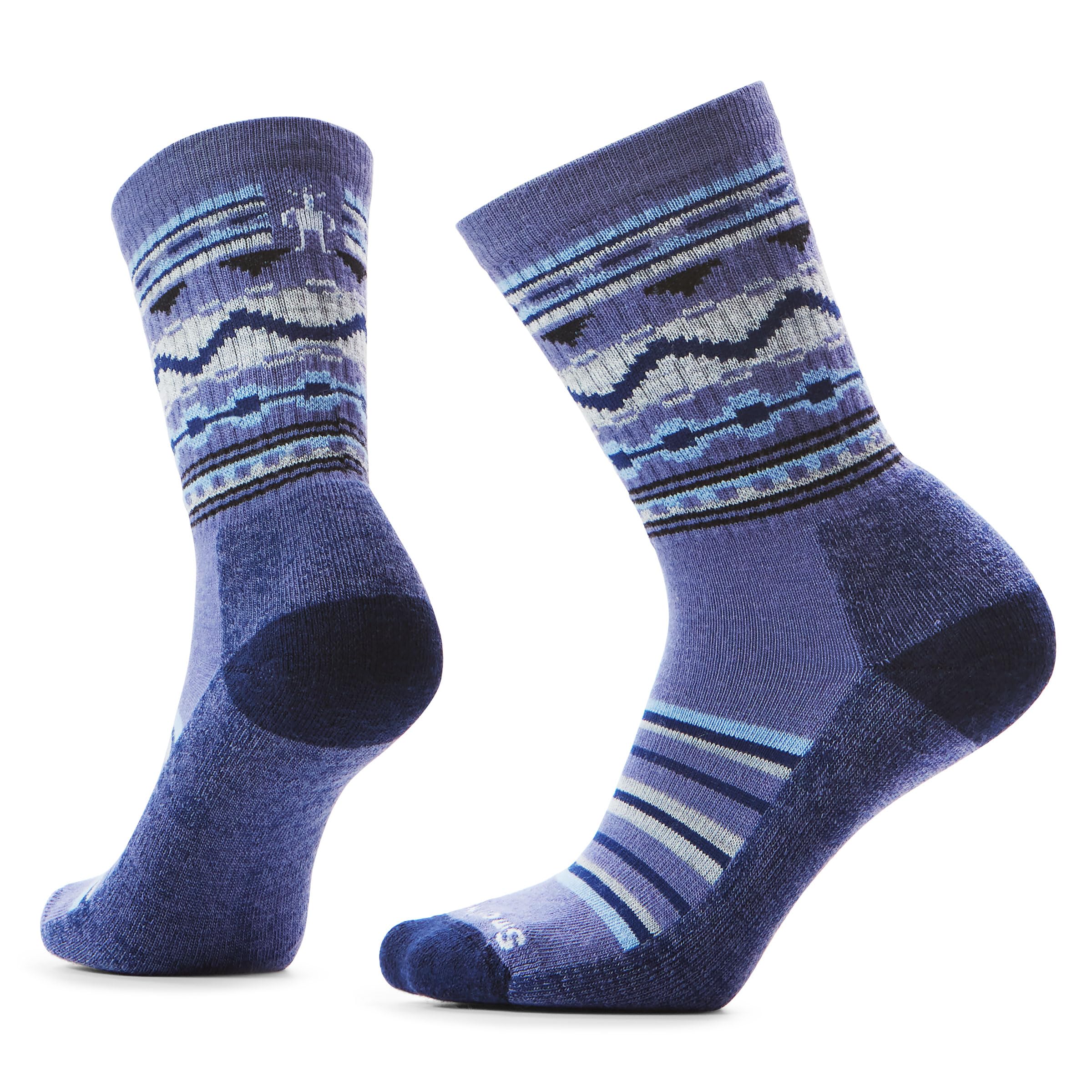 Smartwool Unisex Nightfall Blue Everyday Light Cushion Merino Wool Hudson Trail Crew Socks For Men And Women, Large
