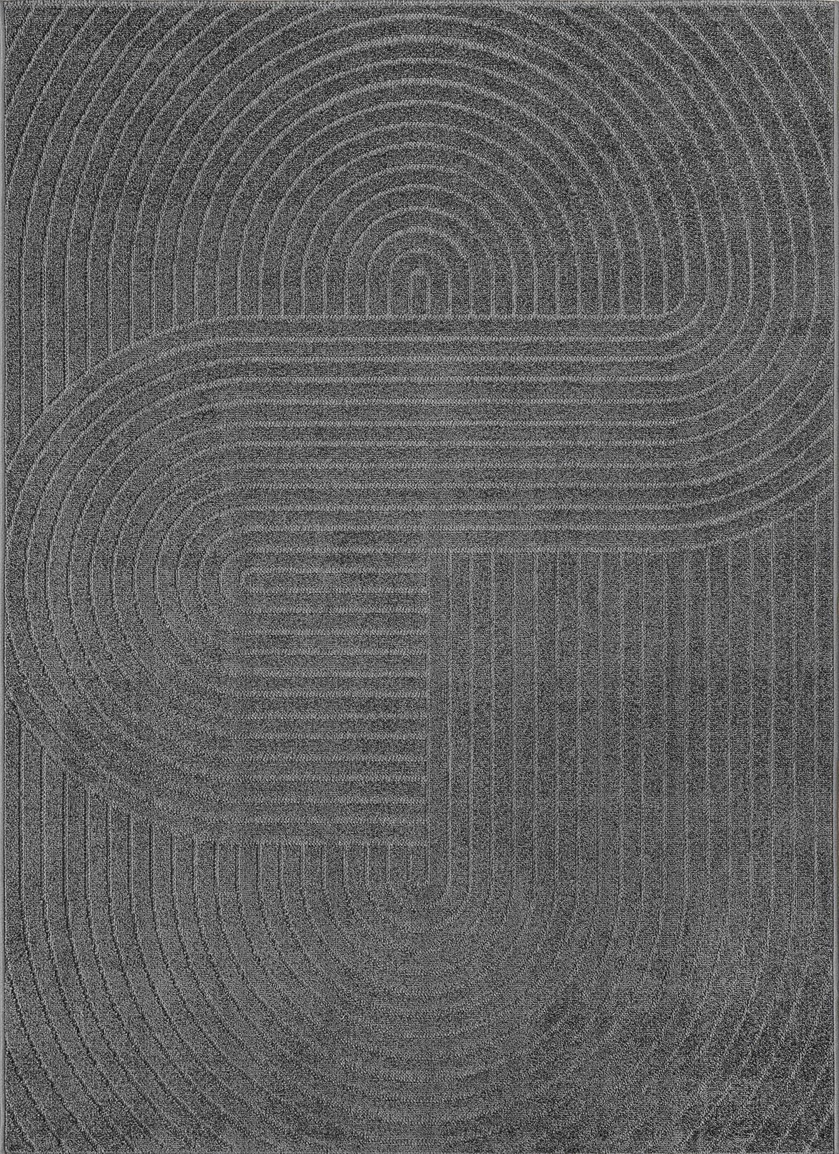 Mia´s Teppiche Viano - Outdoor Teppich, wetterfest & pflegeleicht, langlebig, für Wohnzimmer, Schlafzimmer & Terrasse, Anthrazit, 140 x 200 cm