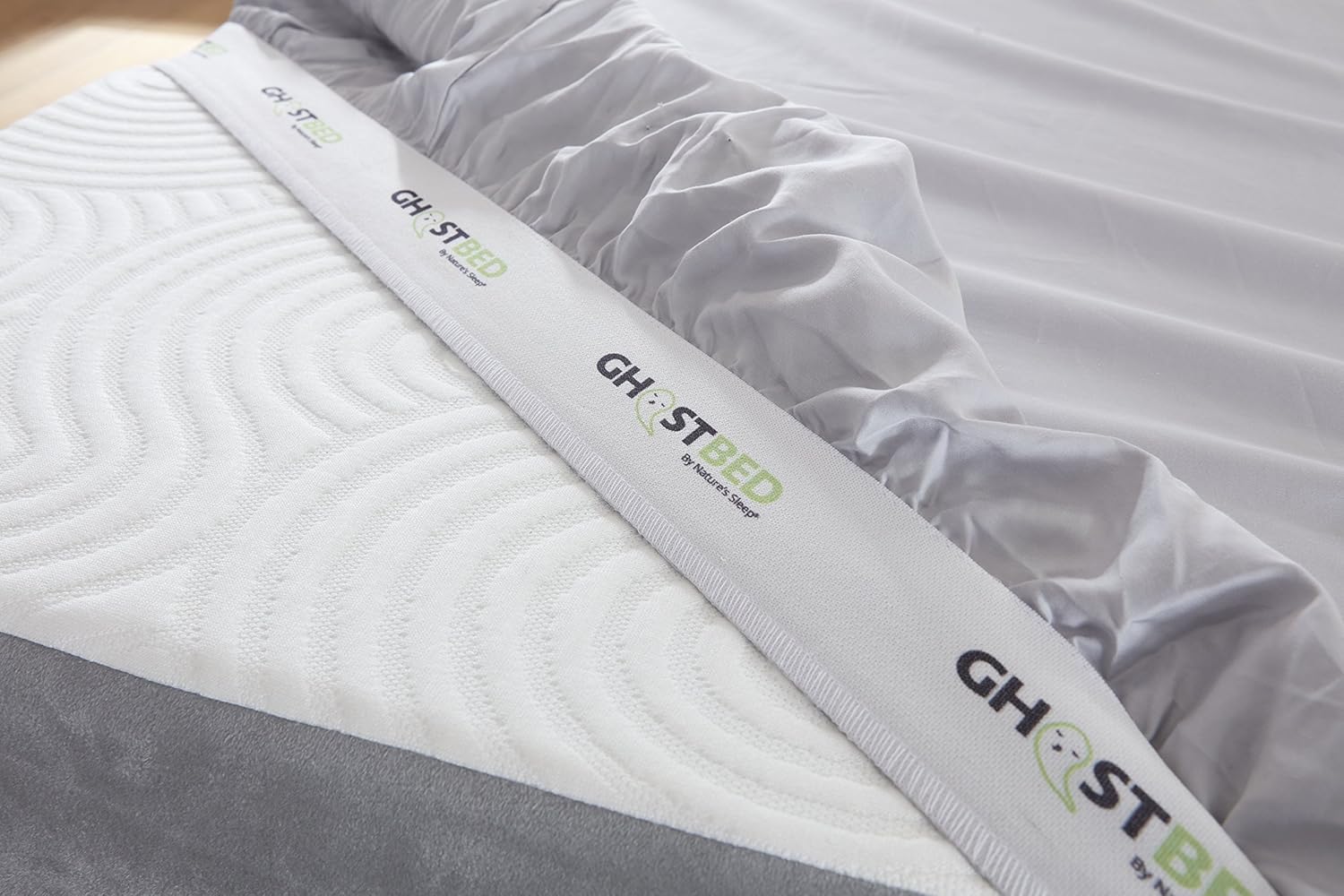 GhostBed Split King Premium Supima Cotton and Tencel Luxury Soft Sheet Set, Grey, 7 Piece