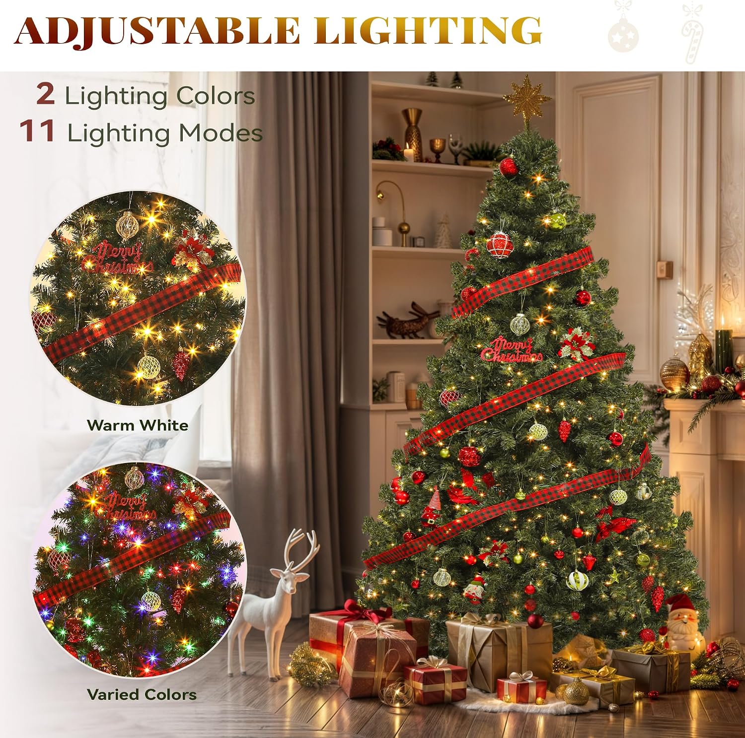 YITAHOME Prelit Green Christmas Tree 6ft with Remote