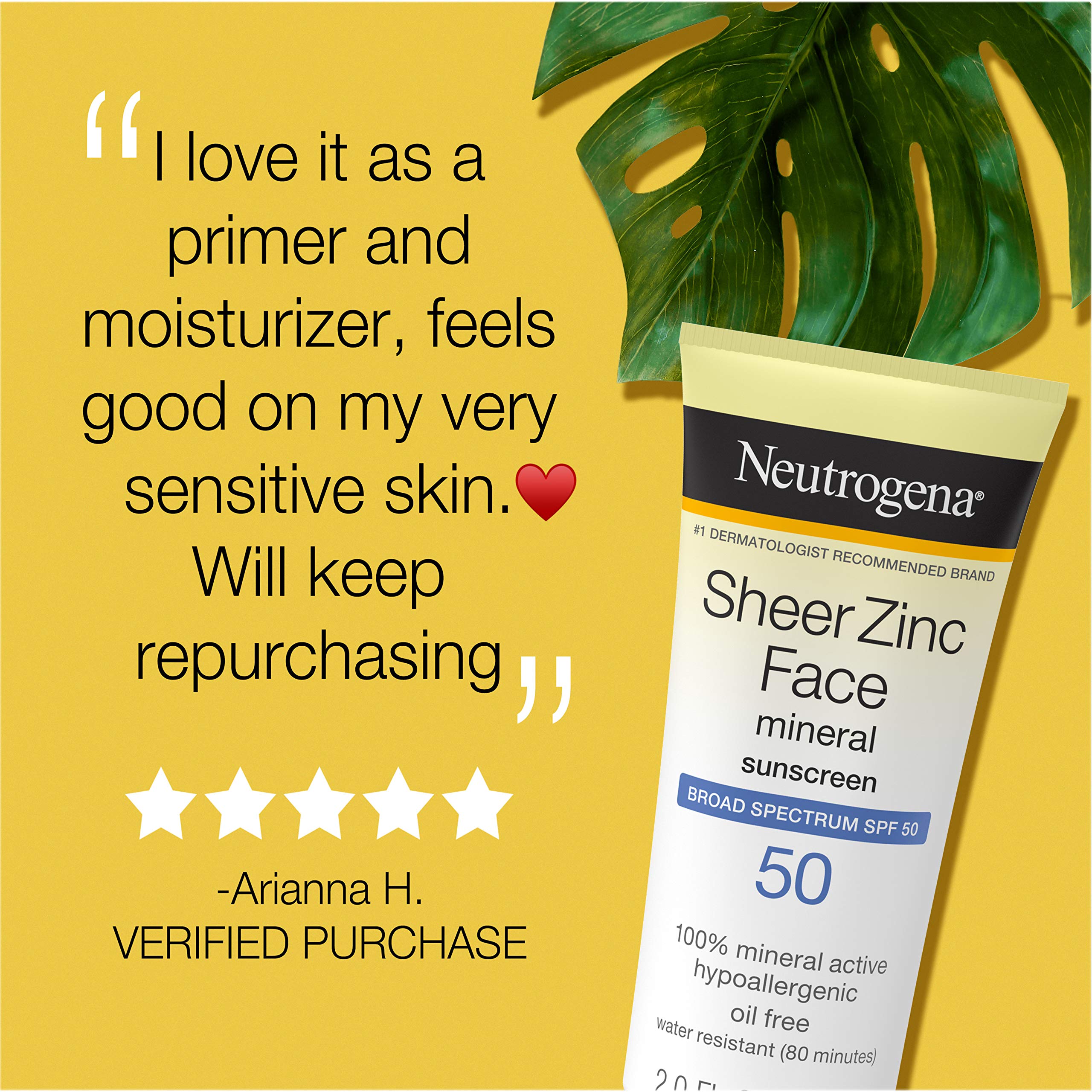 Neutrogena Sheer Zinc Oxide DryTouch Mineral Face Sunscreen Lotion