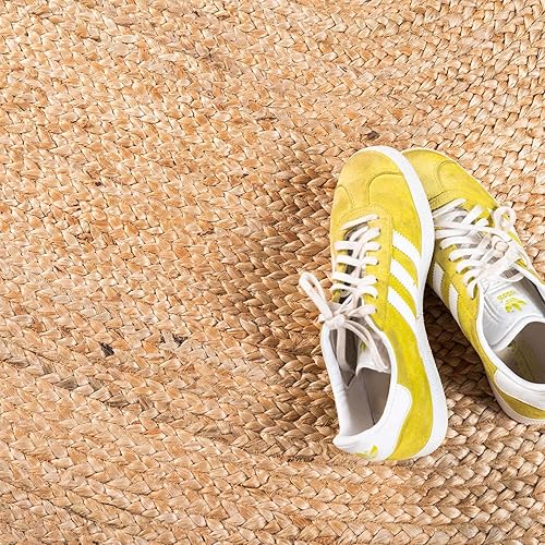 Miniatura 7 de The Home Talk Alfombra bohemia de yute de 5 pies redonda tejida a mano para decoración de interiores y fiestas, estilo bohemio, elegante, suave y