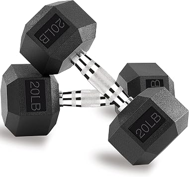Hex Dumbbells 5,10,15,20,25,30,40 LB Exercise & Fitness Weights Dumbbell For Women & Men Free Weights Rubber Coated cast Iron Set