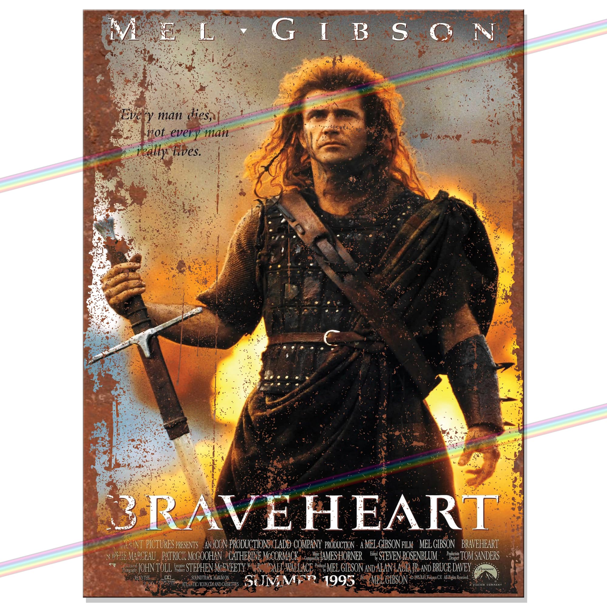BRAVEHEART Movie Metal Poster Sign | Retro Vintage Memorabilia Tin Plaque (20cm x 15cm) | Humorous Man Cave, Home Bar & Garage Decor | Fathers Day, Birthday & Xmas Gift | Indoor/Outdoor Weatherproof