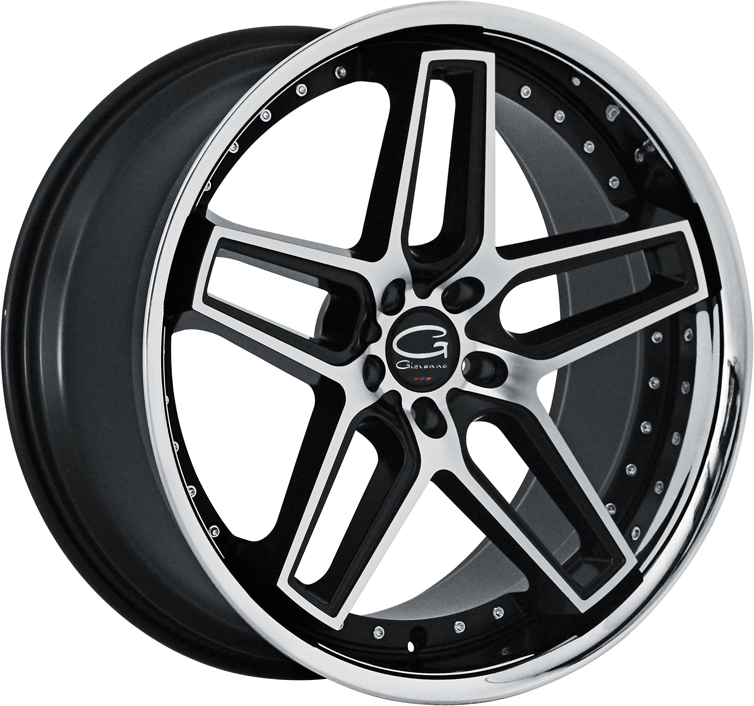 20" Inch Giovanna Austin Black Machine with Chrome Lip Wheels Rims Only | BBS VOSSEN LEXANI FORGIATO DUB AUDI CHEVY INFINITY FORD MERCEDES