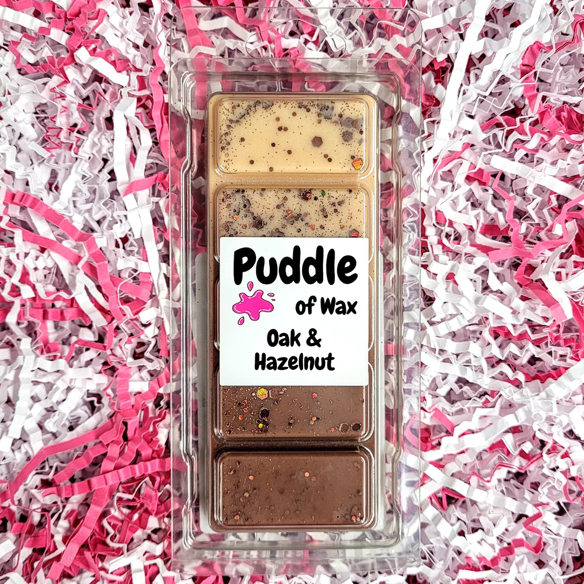 Puddle of Wax - Oak & Hazelnut Soy Wax Melt Snap Bar - 50g - Woody Scent - Vegan Friendly - Made in the UK