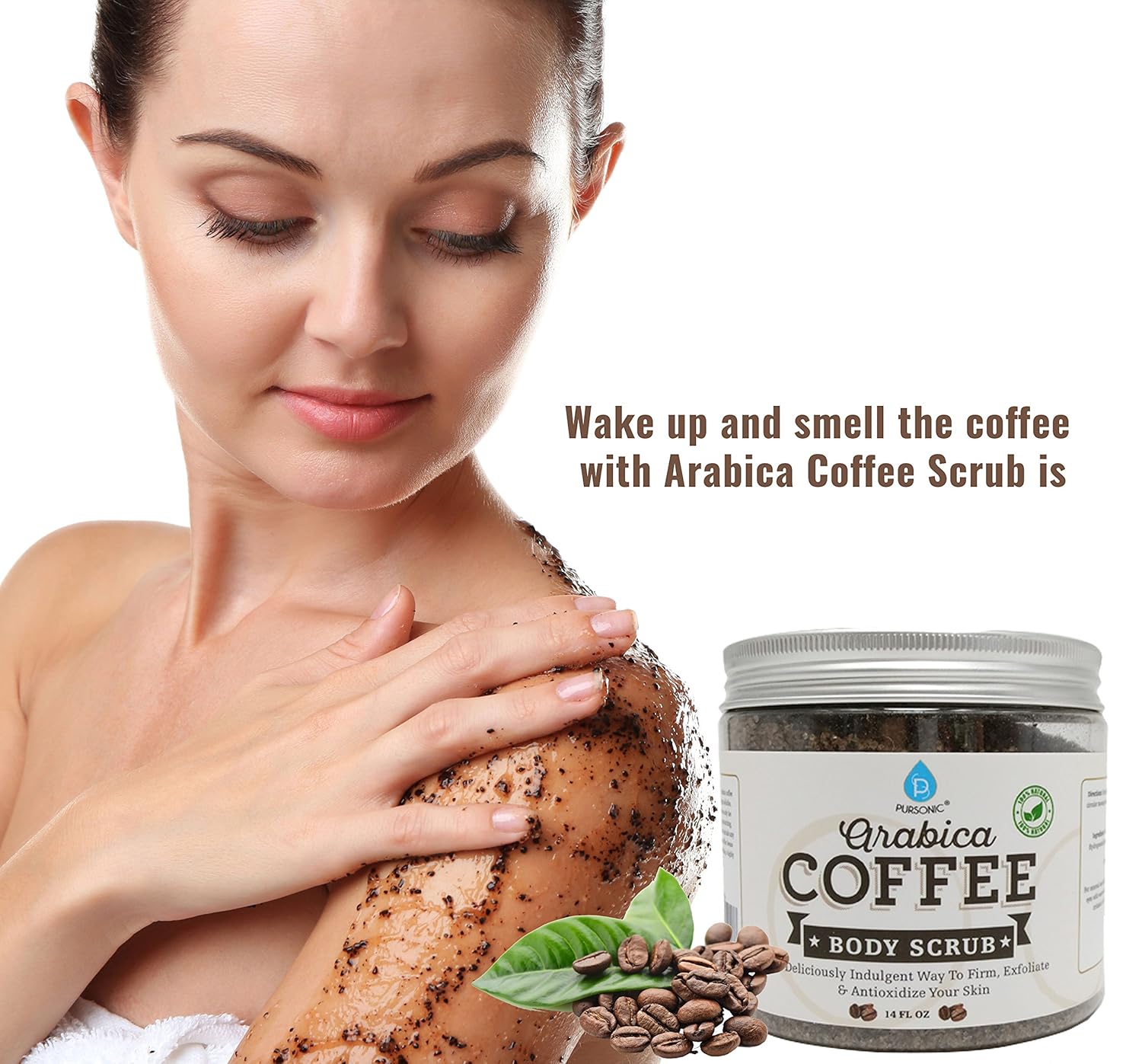Pursonic 100% Natural Arabica Coffee Scrub 14oz, Body Scrub for Skin Care, Stretch Marks, Acne & Anti Cellulite Treatment, Eczema and Acne, Deep Skin Exfoliator Pursonic 100% Natural Arabica Coffee Scrub 14oz, Body Scrub for Skin Care, Stretch Marks, Acne & Anti Cellulite Treatment, Eczema and Acne, Deep Skin Exfoliator