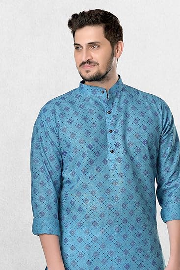 SHIWAM ETHNIX Mens Cotton Designer Printed Kurta-Top…