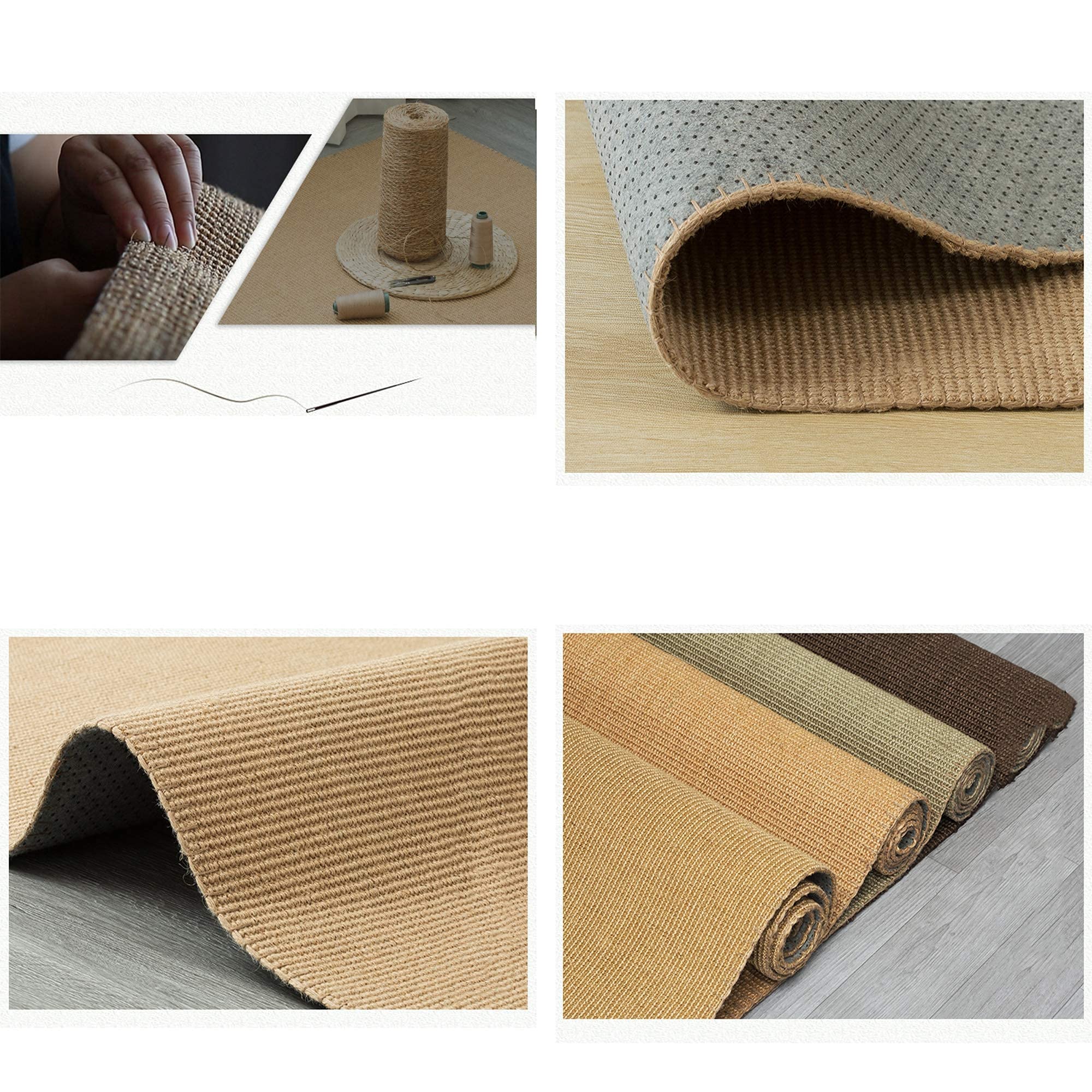 CJCSM Carpette, Tapis bohème, Tapis de Passage en sisal tissé à la Main, Tapis de Collection en Fibres Naturelles, Tapis antidérapant intérieur/extérieur