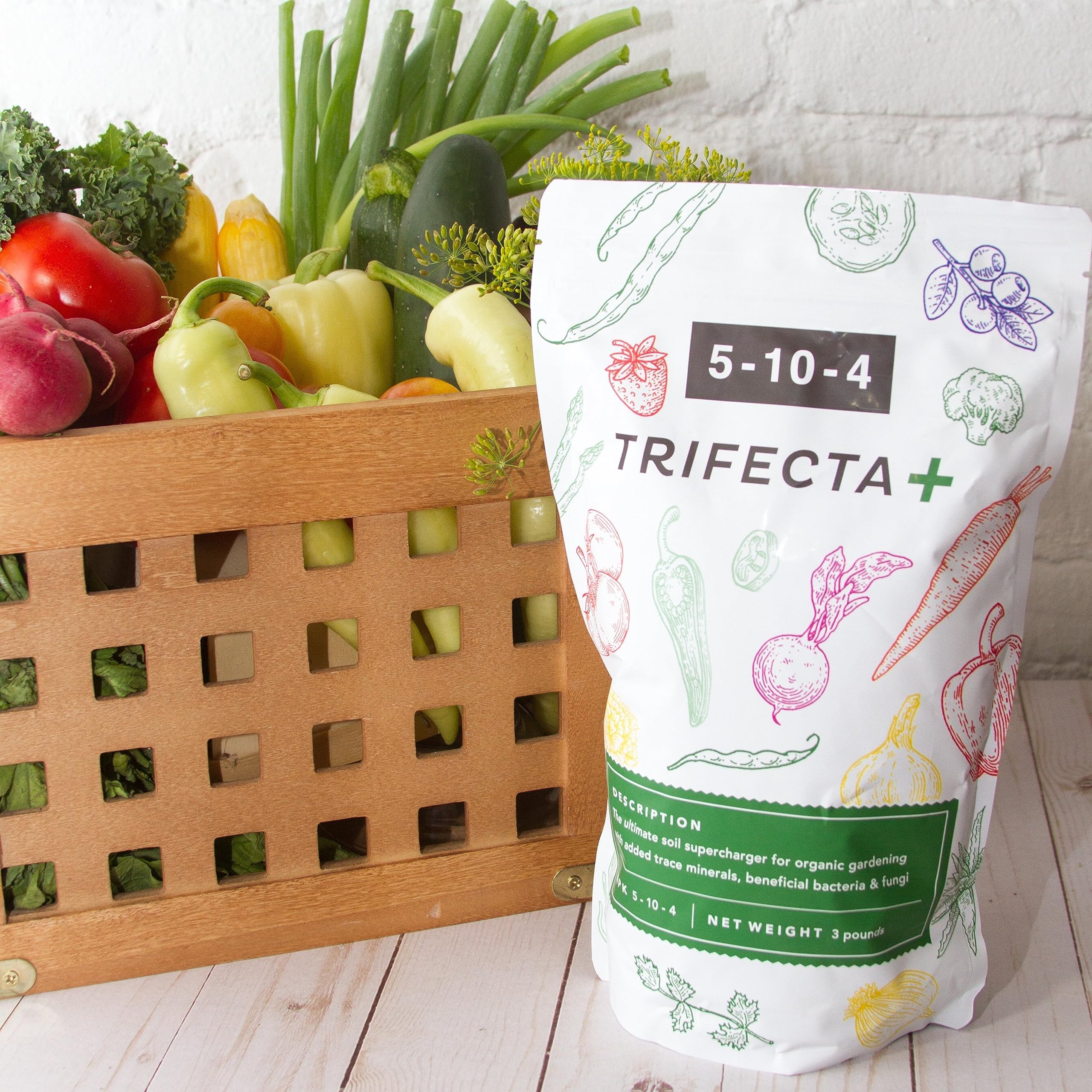 Trifecta+ 5-10-4 Organic All Purpose Plant, Flower and Vegetable Fertilizer (3 LB)