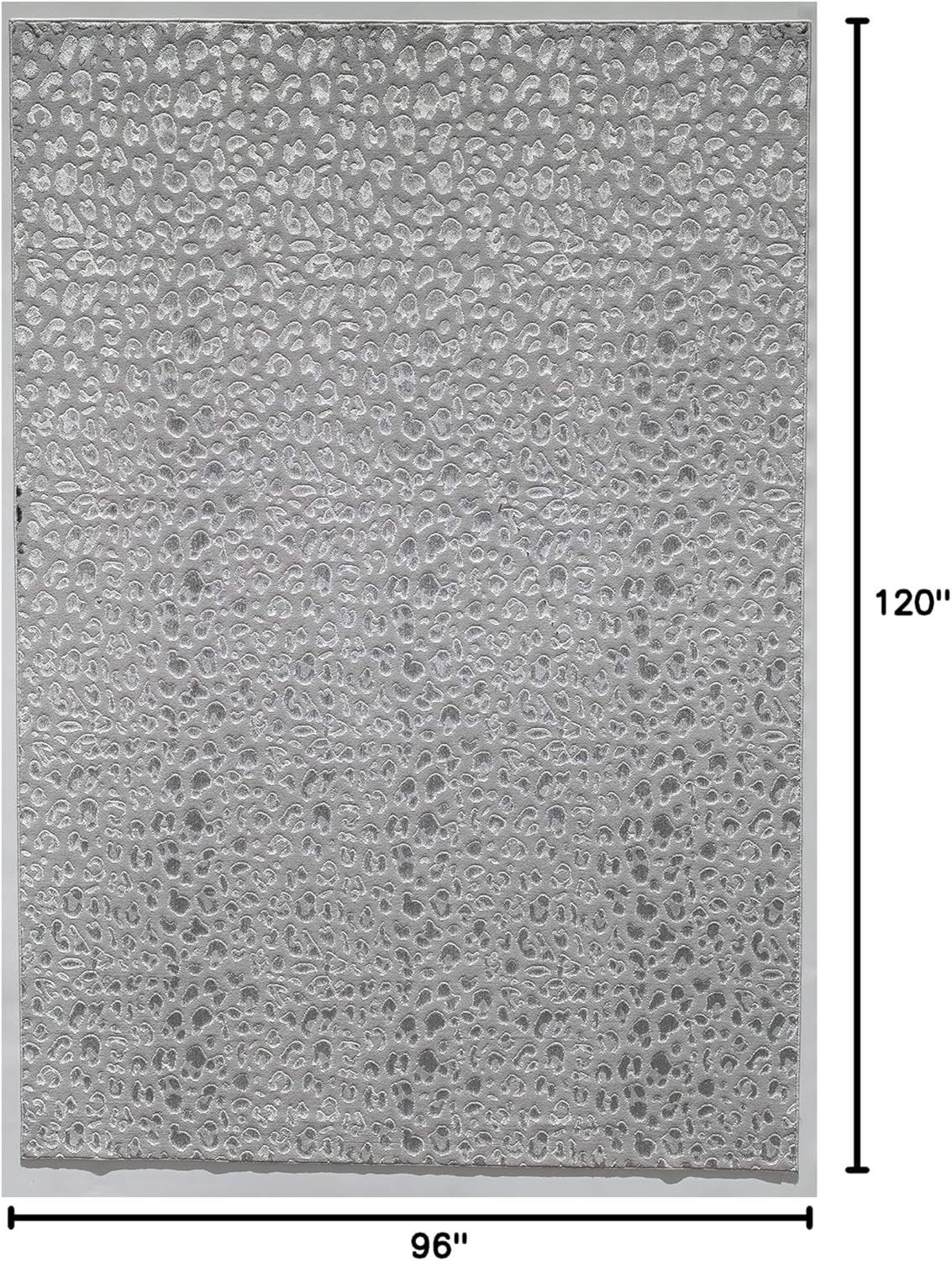 Rugs America HZ50B Tigress 8x10 Area Rug, Gray Leopard