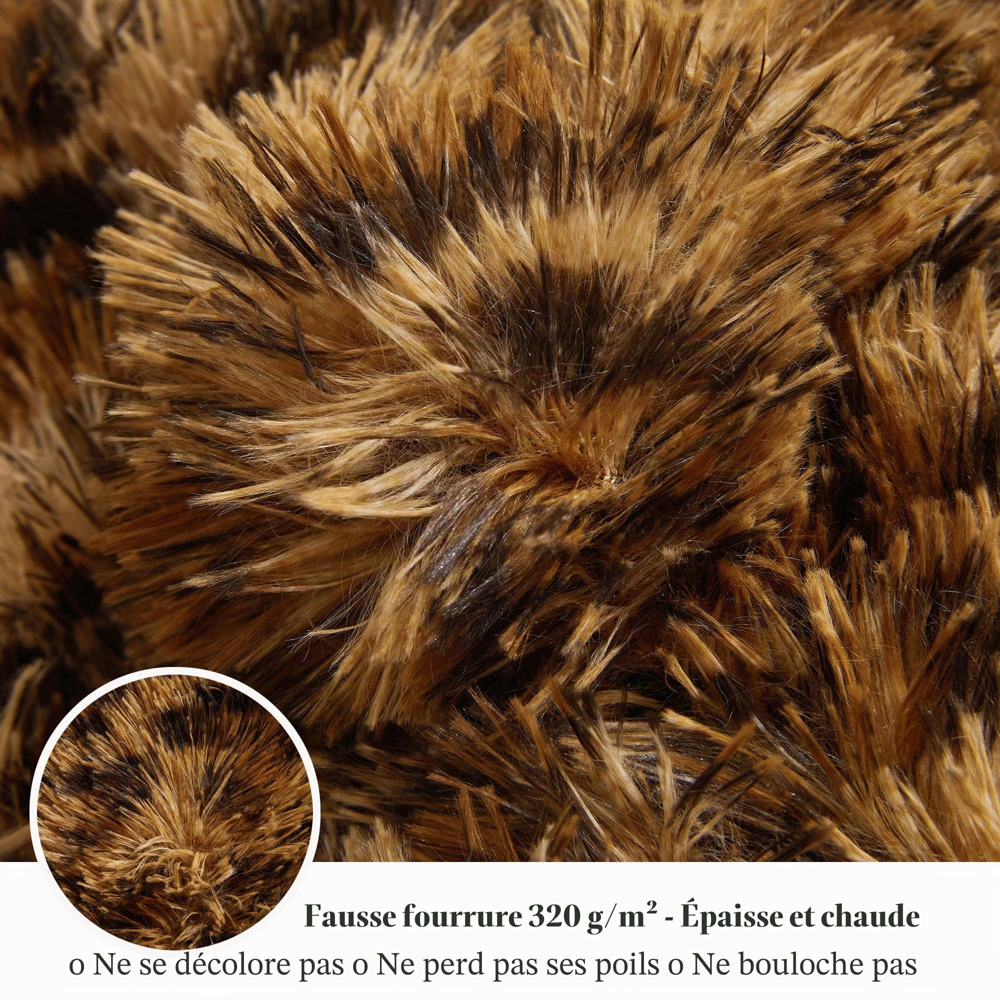 XeGe Couverture en fausse fourrure de luxe à imprimé léopard, jeté doux de 127 x 152,4 cm à imprimé guépard, pelucheuse, décorative pour canapé, jeté en fourrure pelucheuse et mignon imprimé d'animal