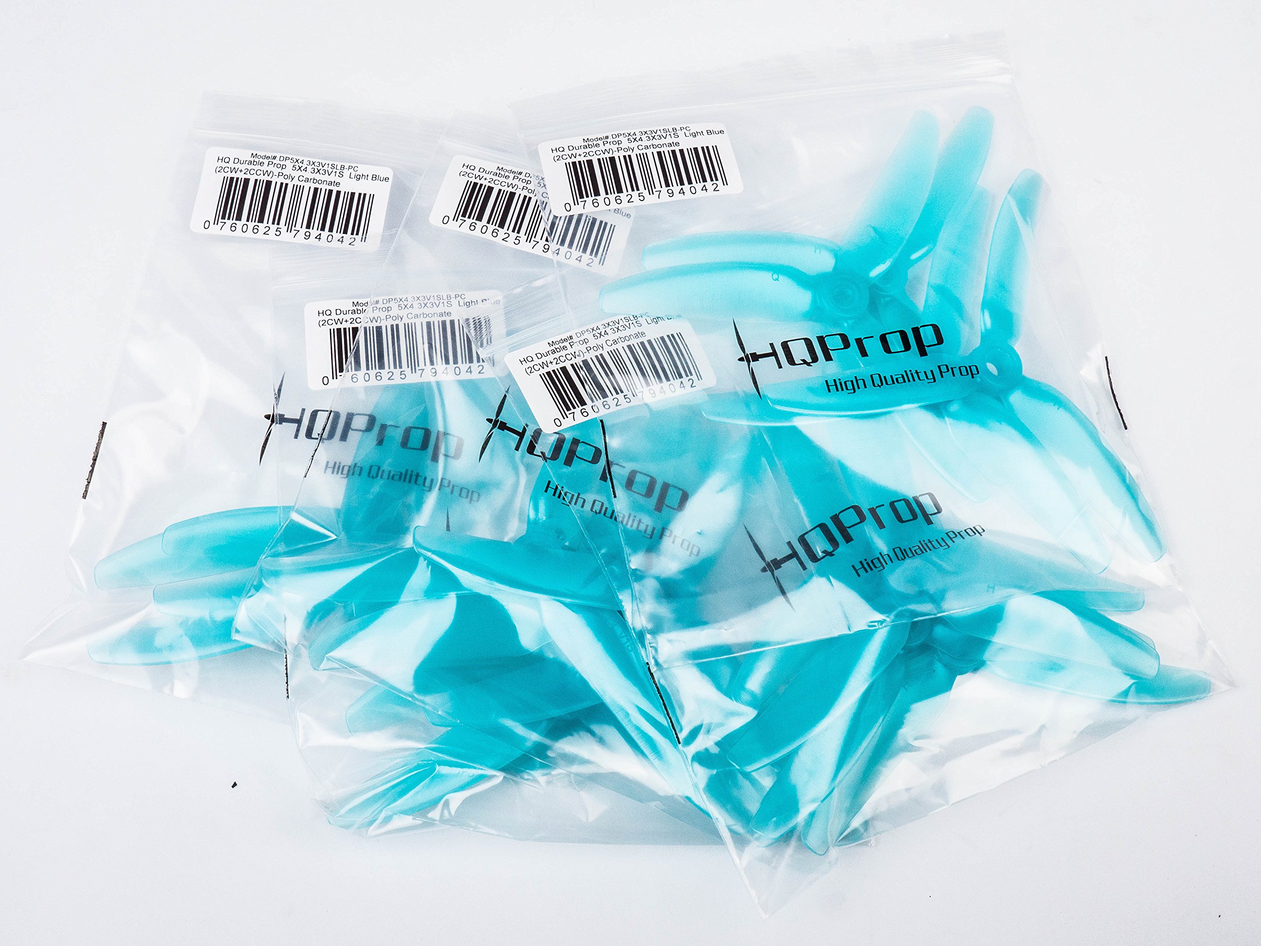 10 Pair HQ Prop DP 5x4.3x3 V1S Tri-Blade 3 Blade Propellers Props for FPV Racing Blue