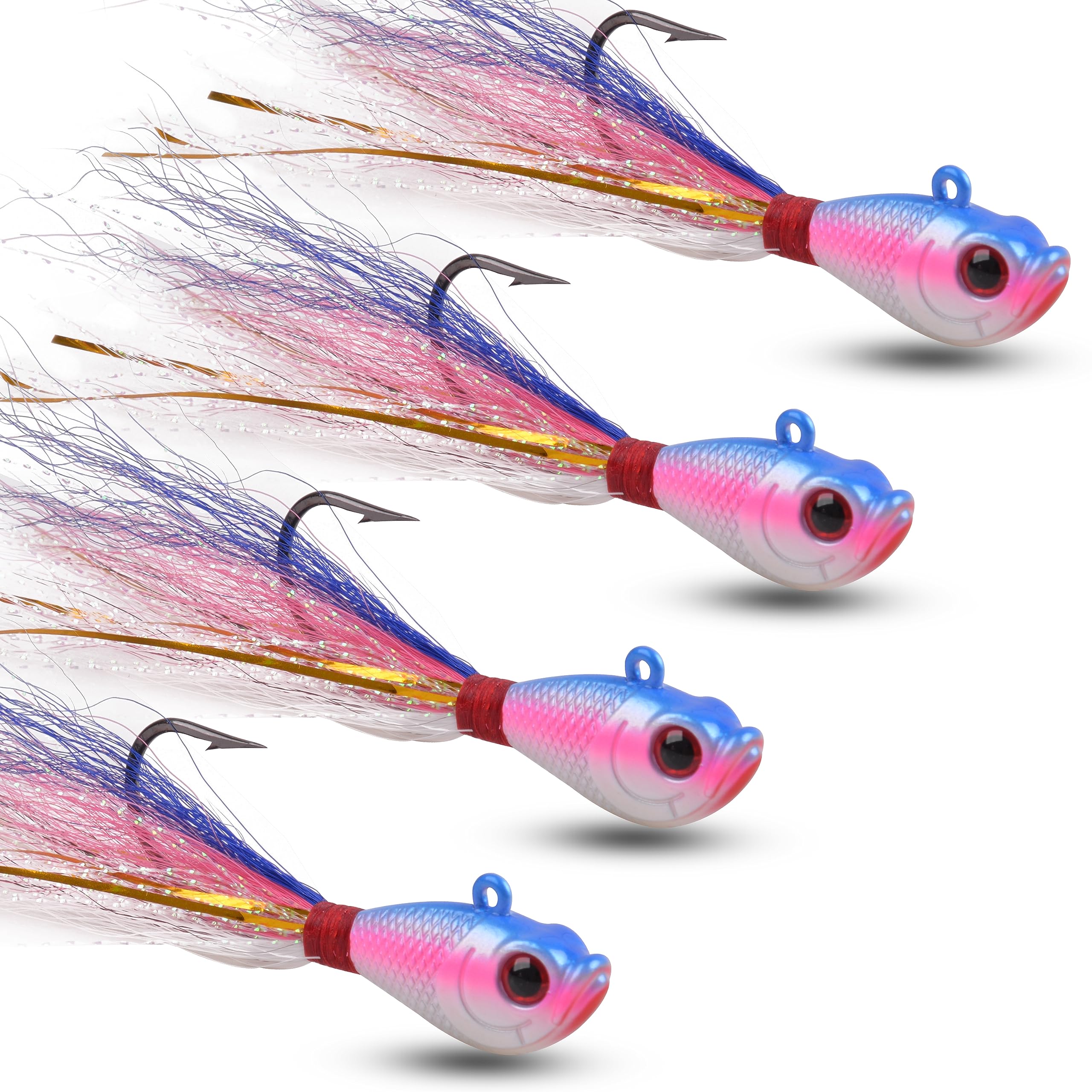 4pcs Bucktail Jig Fishing Lures Kit - Saltwater Freshwater, 0.25oz To 2oz, For Bass, Striper, Fluke - View #9