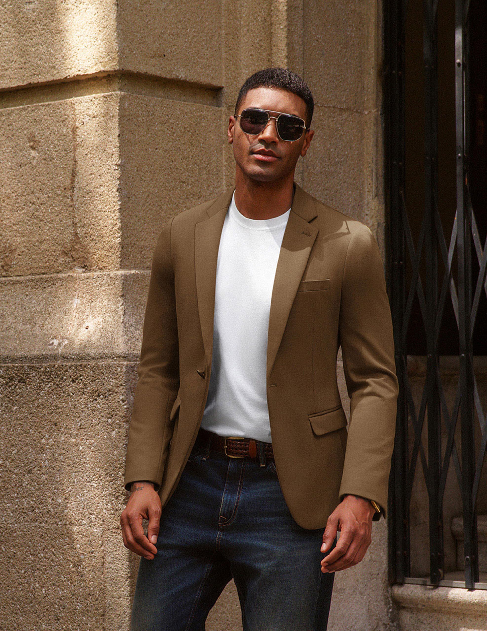 PJ PAUL JONES Herren Sakko Sportlich Freizeit Blazer Jackett 1 Knöpfe Modern Regular Fit Anzugjacke