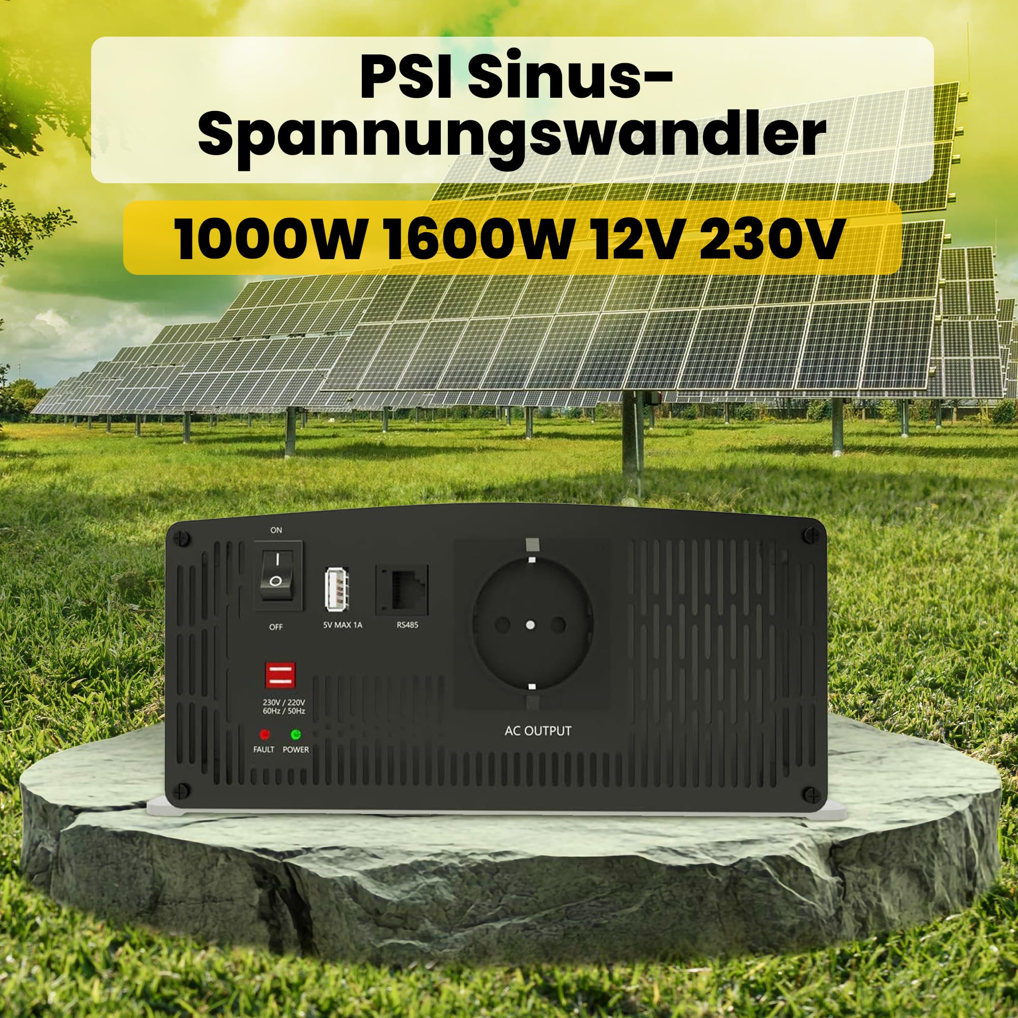 Offgridtec® Przetwornica napięcia Sinus RS485 1000 W 1600 W 12 V 230 V