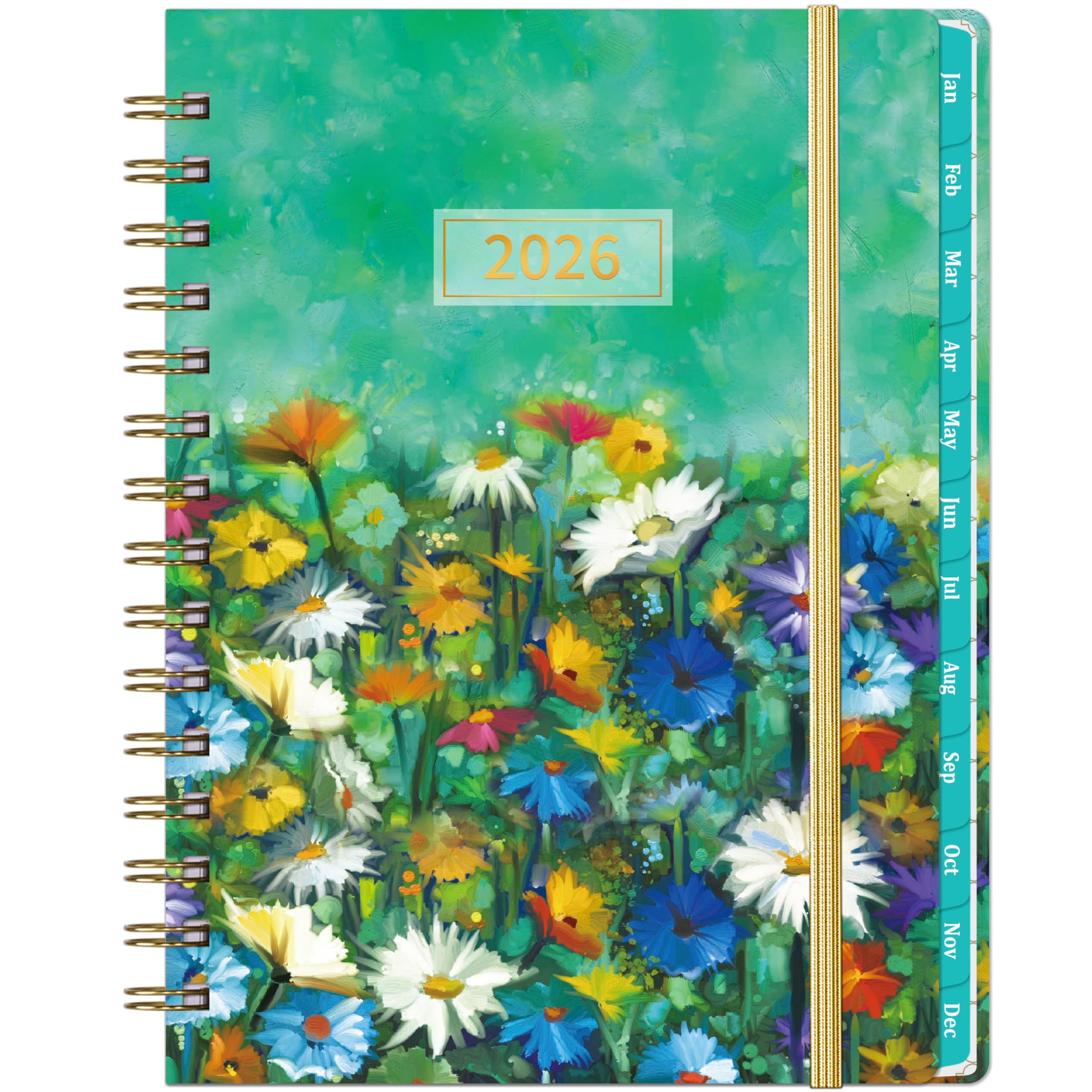 2026 Planner - Planner 2026 Weekly and Monthly, Jan 2026 - Dec 2026, 6.3’’ × 8.4’’, 12 Monthly Tabs, Hardcover, Elastic Closure, Inner Pocket