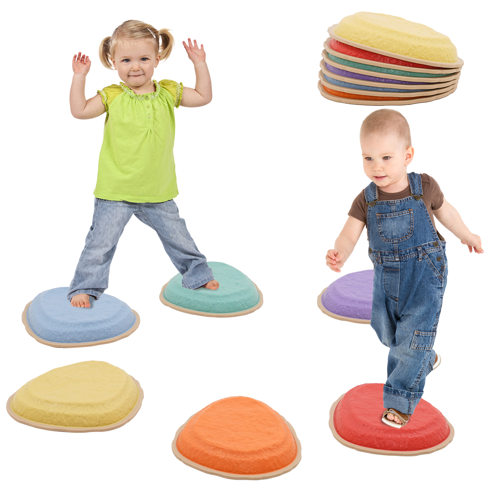 6 Piedras De Equilibrio Apilables – Antideslizantes De Espuma EPP, Soporte 100 Kg, Para Interior Y Exterior