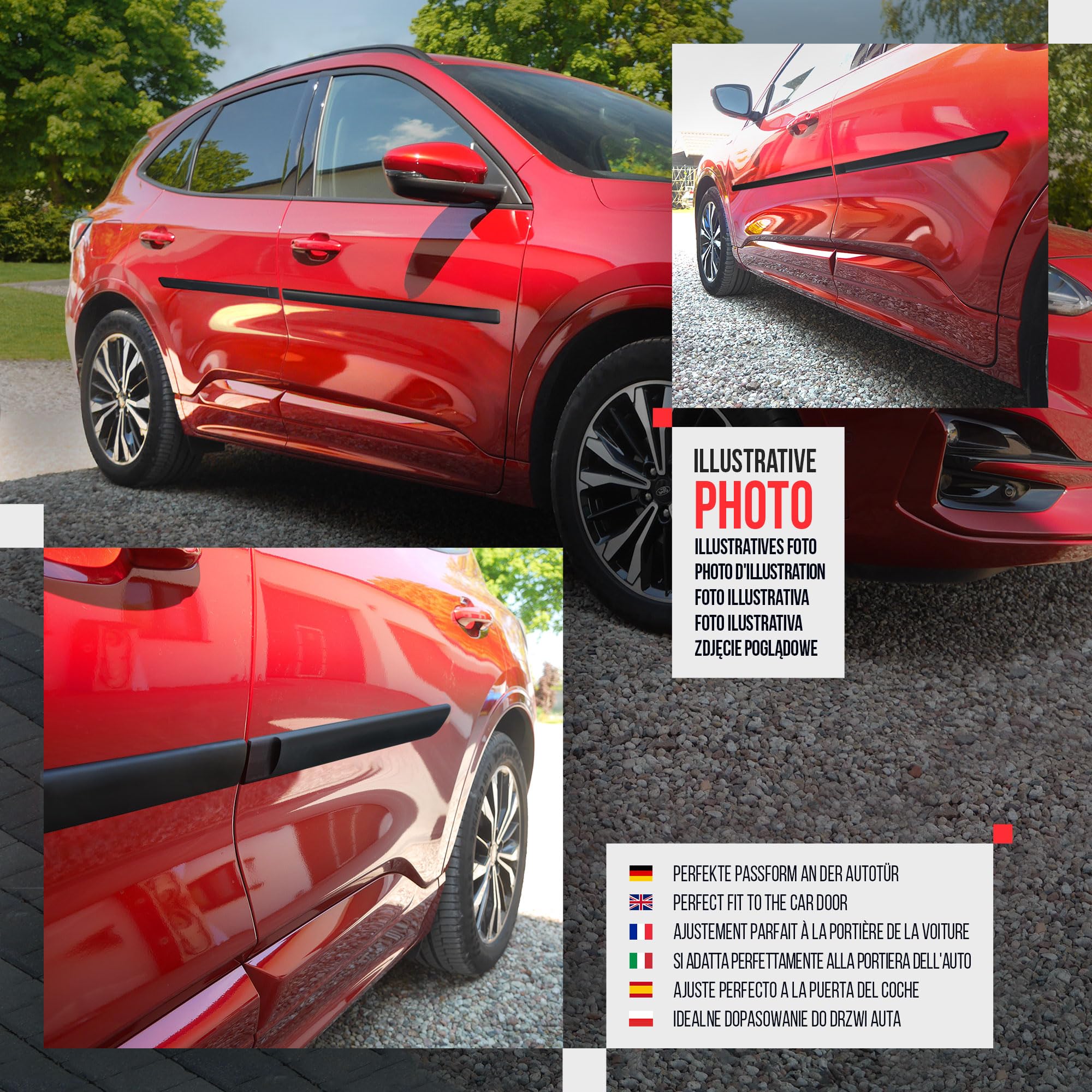 CHROMEMASTER | Modanature Laterali | Compatibile con Fiat Tipo Berlina, Hatchback, SW dal 2016 | Plastica Le Modanature Laterali Proteggono la Vernice Della Portiera Dell'auto da Graffi e Danni